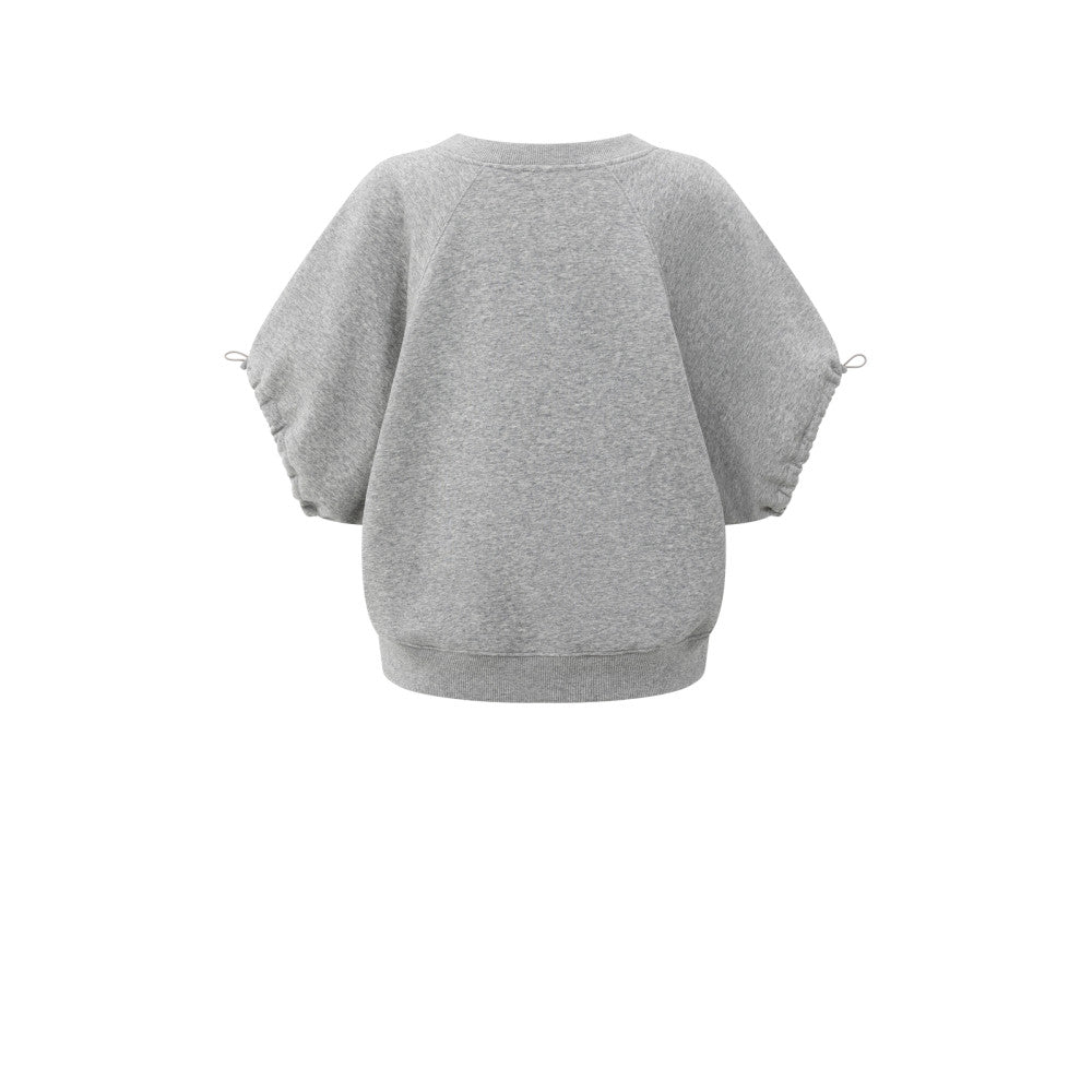 Yaya Sweatshirt mit V-Ausschnitt und verstellbaren Kordelzügen
