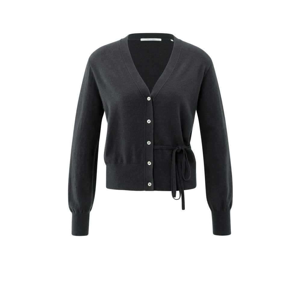 Yaya Cardigan mit V-Ausschnitt und Bindeverschluss