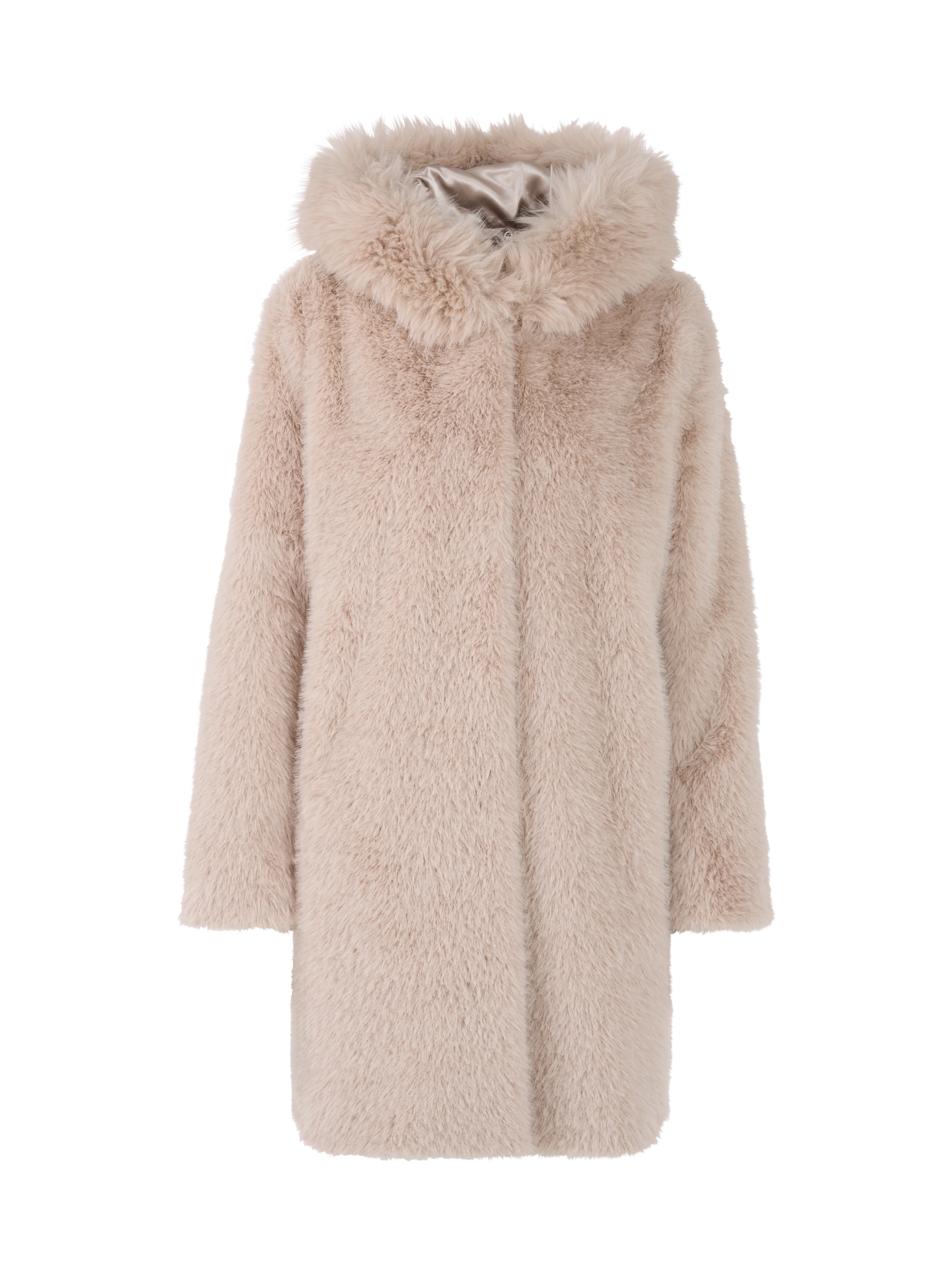 Marc Cain Mantel aus Fake Fur mit Kapuze