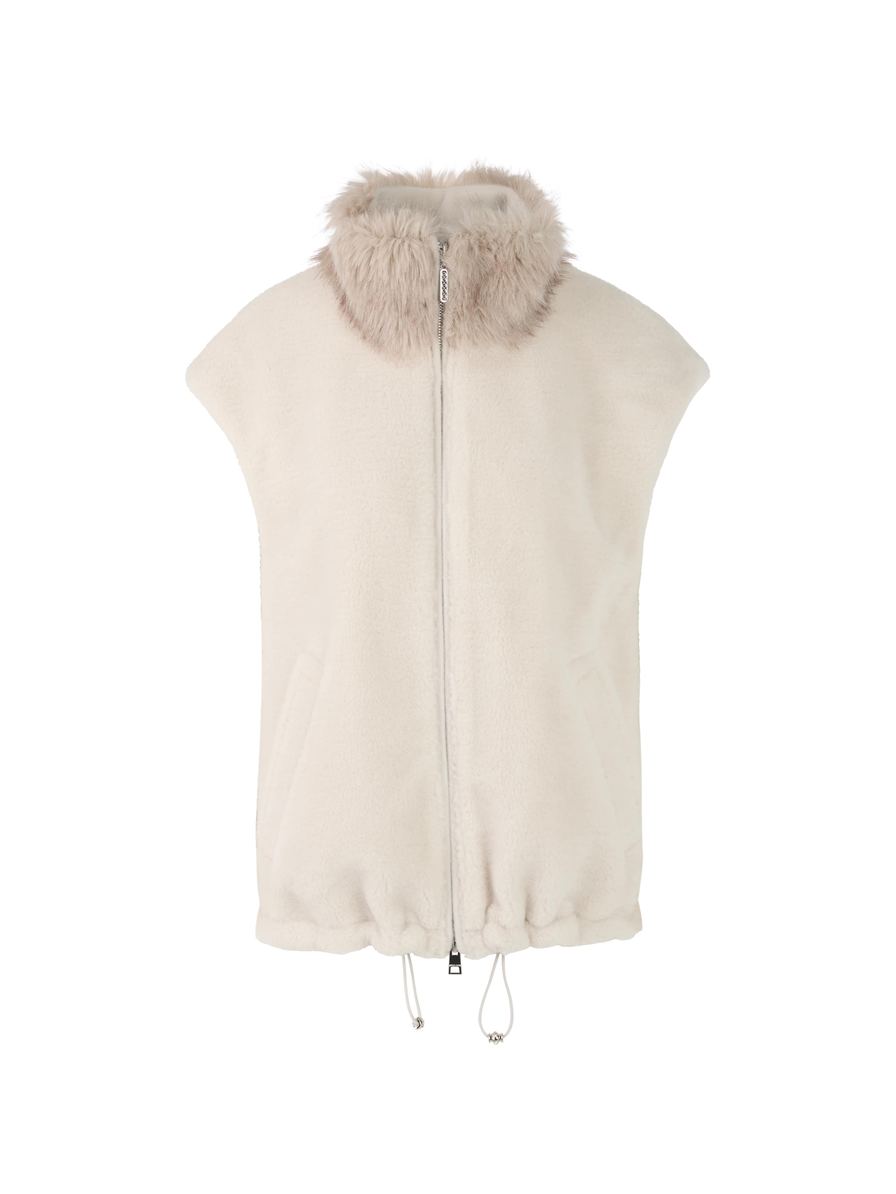 Marc Cain Kuschelige Weste mit Fake Fur Kragen