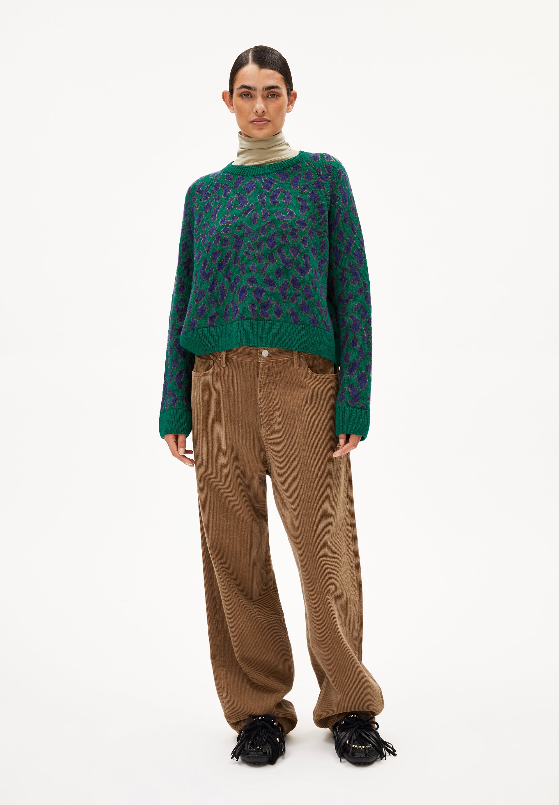 Armedangels r DILIRIAA LEOPAA-Pullover aus grobem Strick mit Jacquard-Print