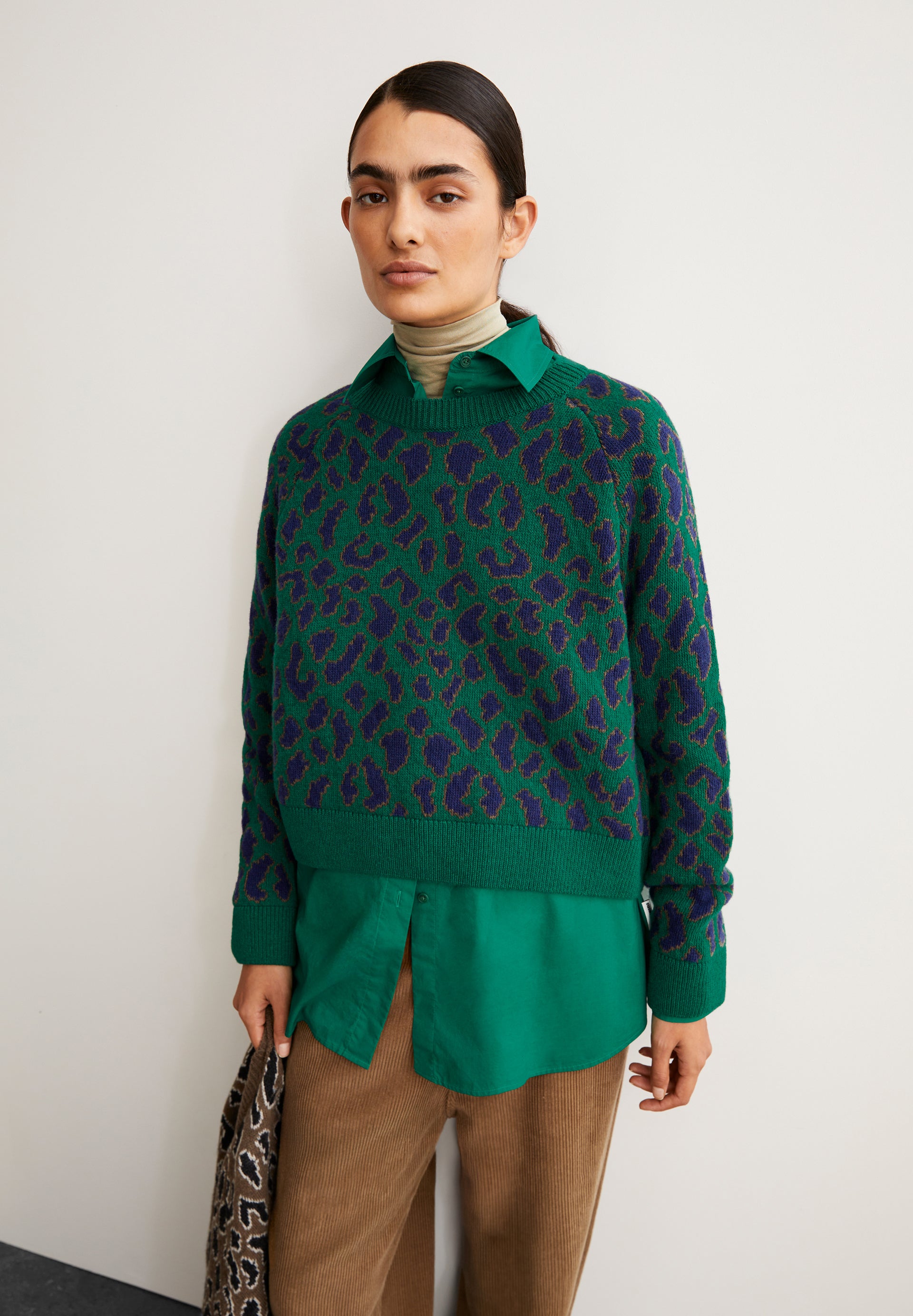 Armedangels r DILIRIAA LEOPAA-Pullover aus grobem Strick mit Jacquard-Print