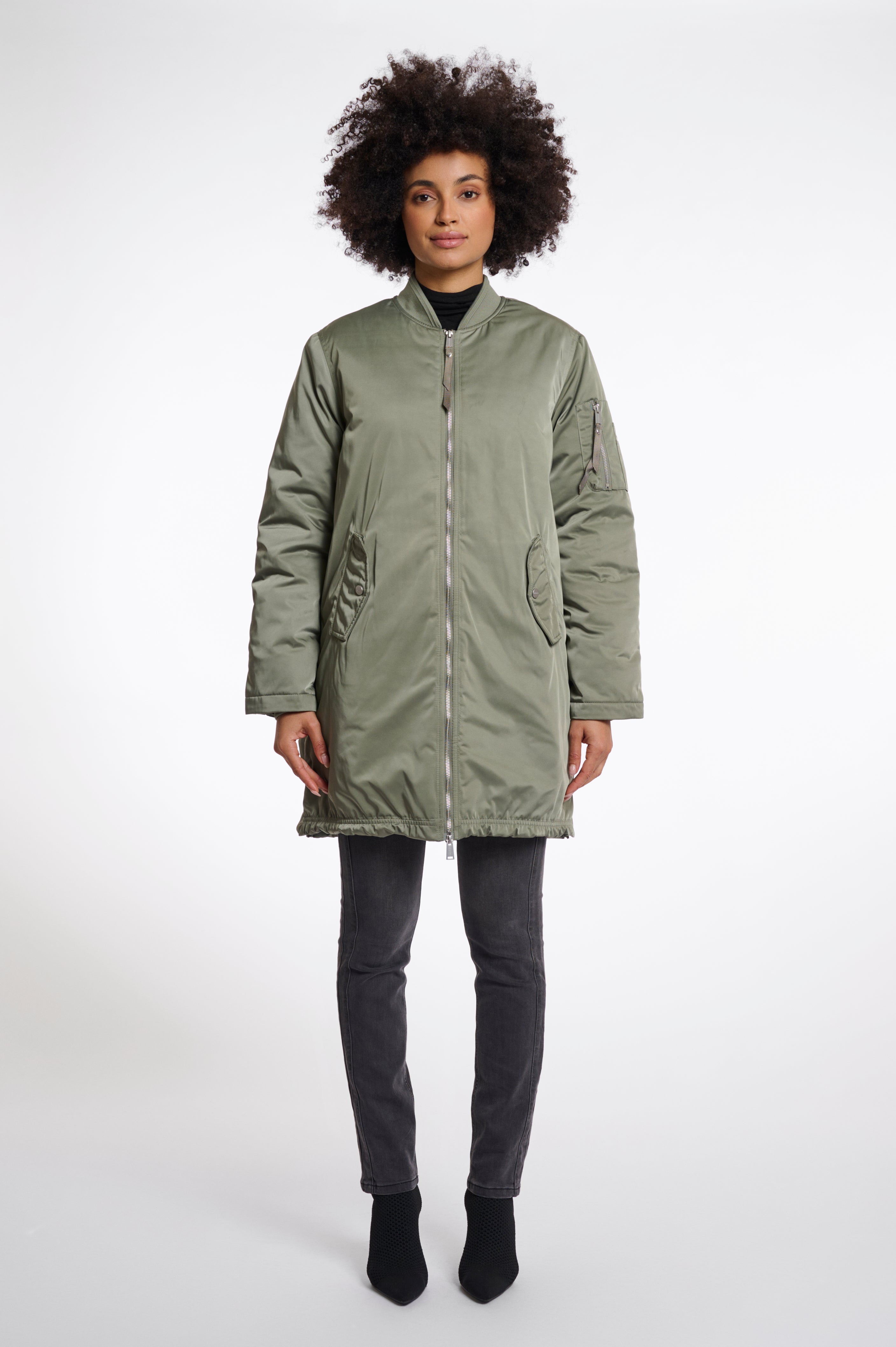 RINO&PELLE Long Bomber Jacke
