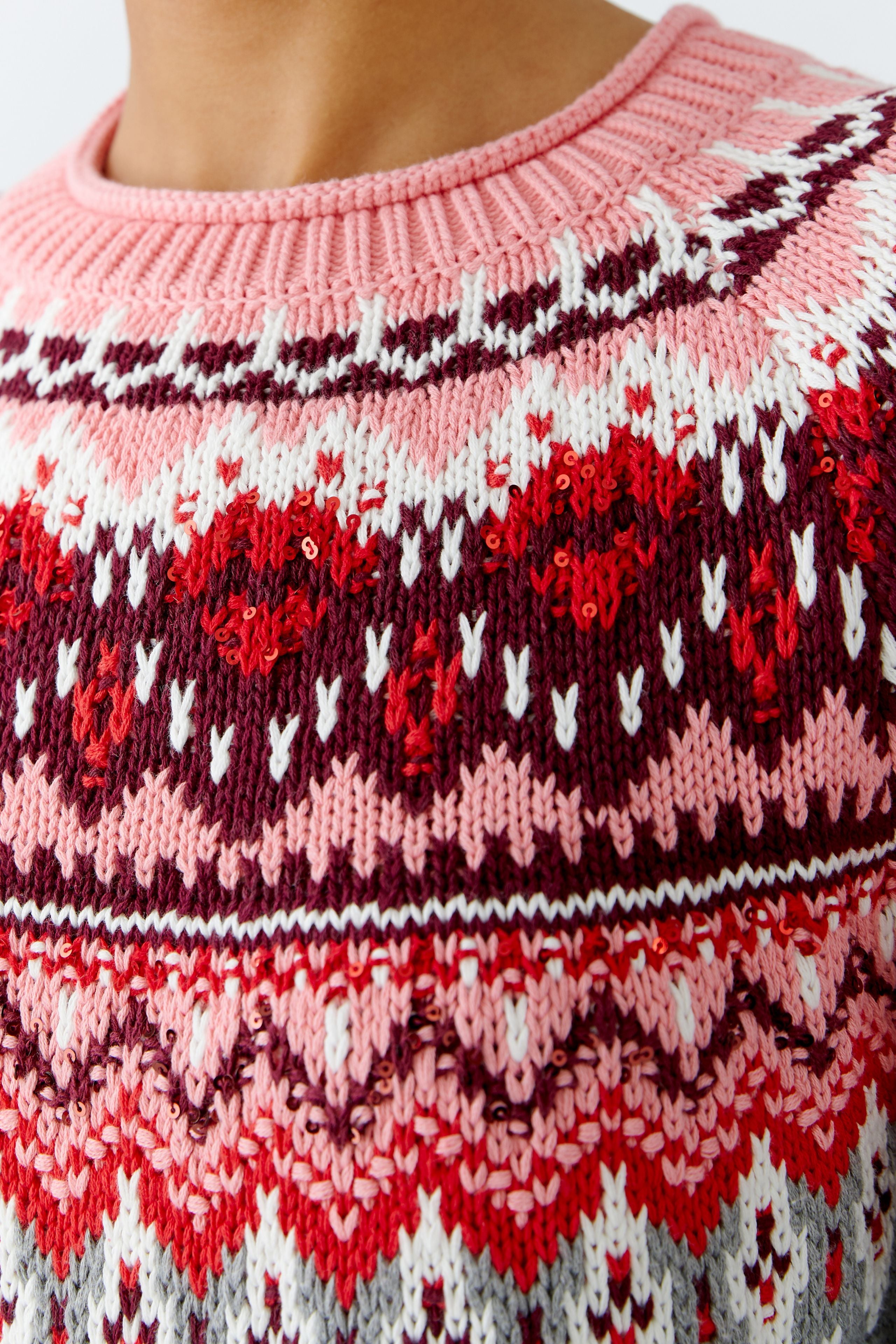 OUI Norweger Pullover mit Schmuckknöpfen und Schlitz im Rücken