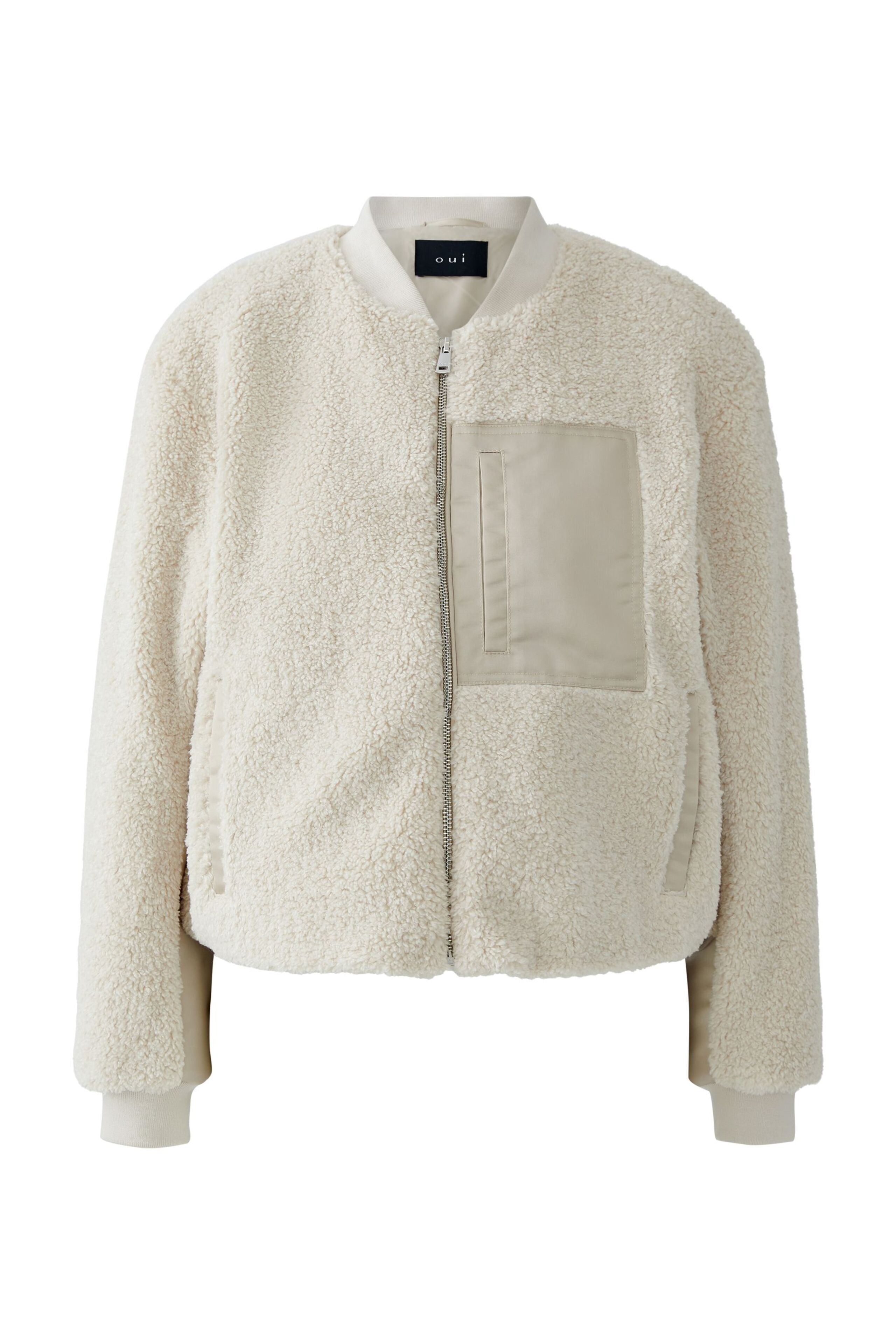 OUI Blouson mit Patch aus Teddyfell