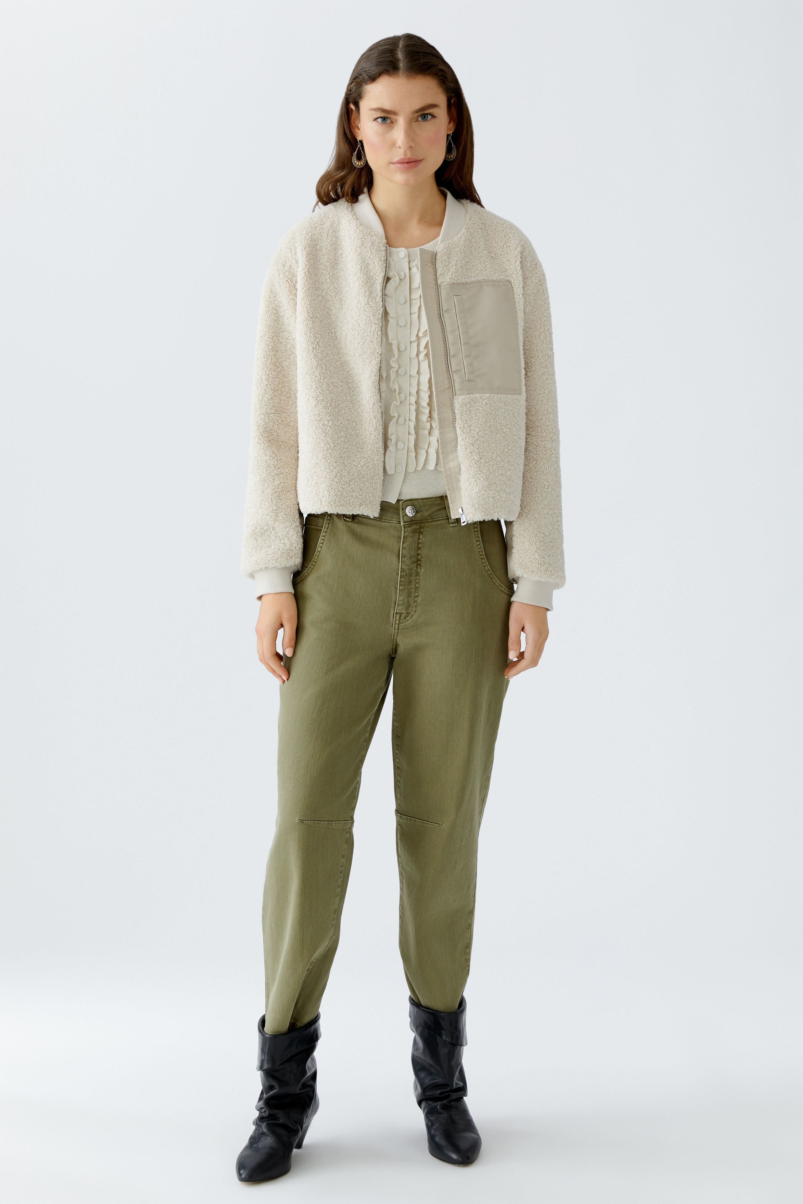 OUI Blouson mit Patch aus Teddyfell
