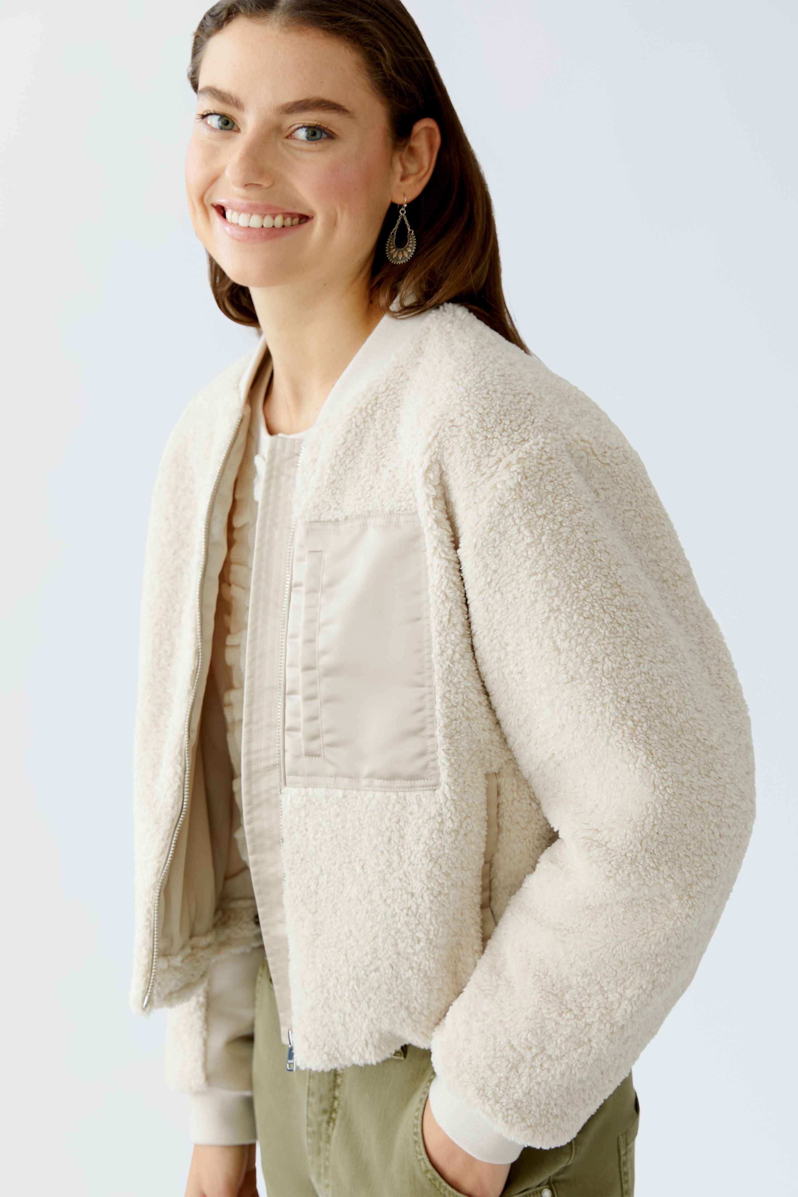 OUI Blouson mit Patch aus Teddyfell