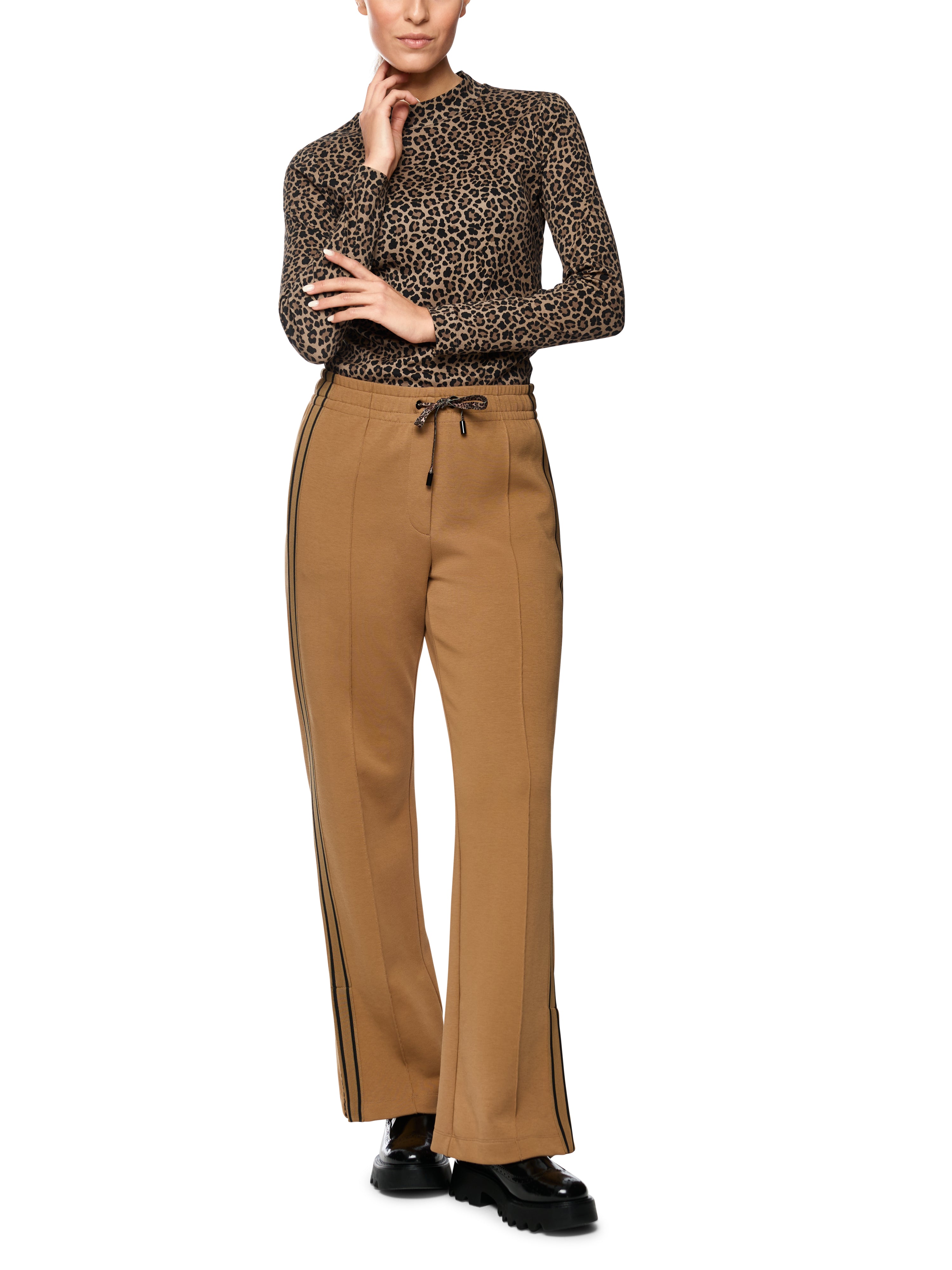 Marc Cain Tailliertes Langarmshirt – Leo-Print