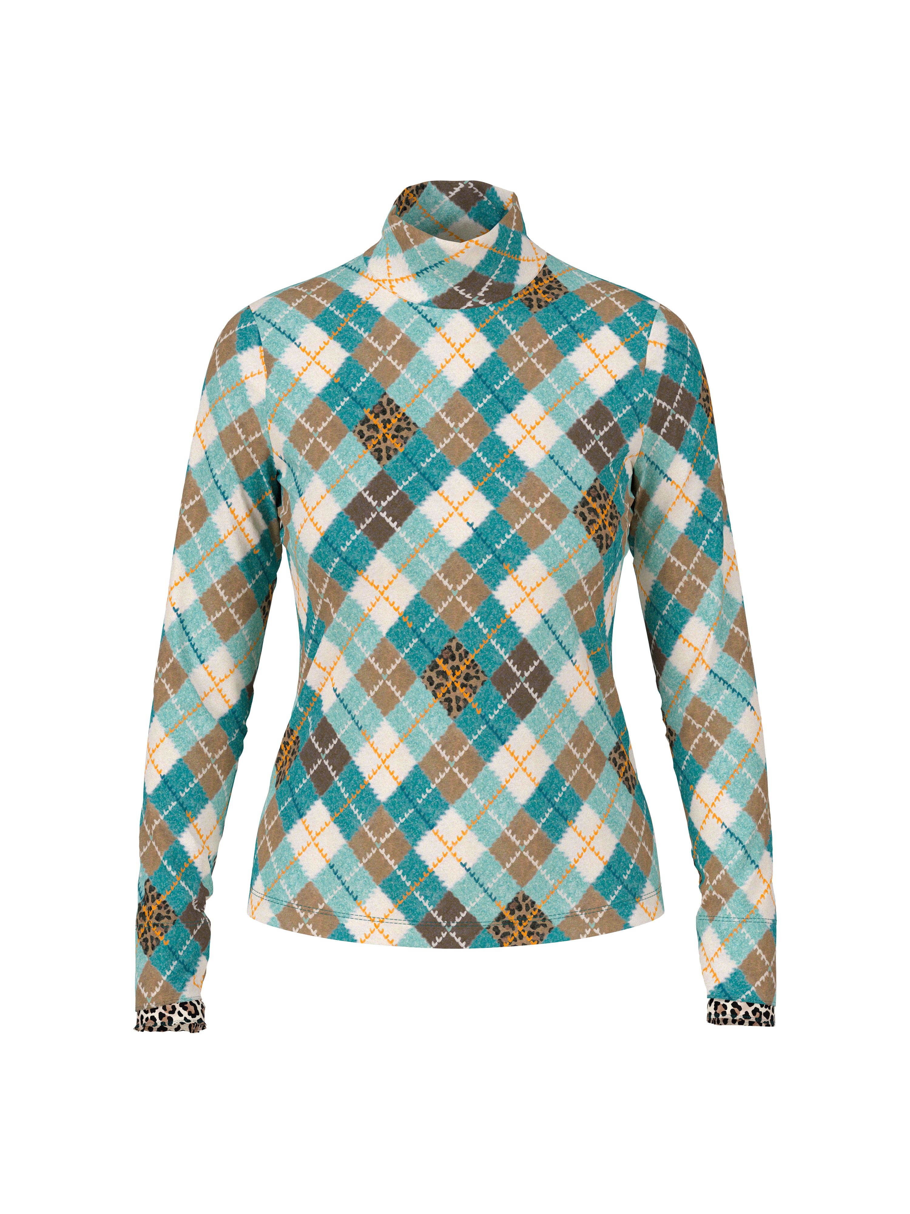 Marc Cain Tailliertes Langarmshirt mit Rollkragen