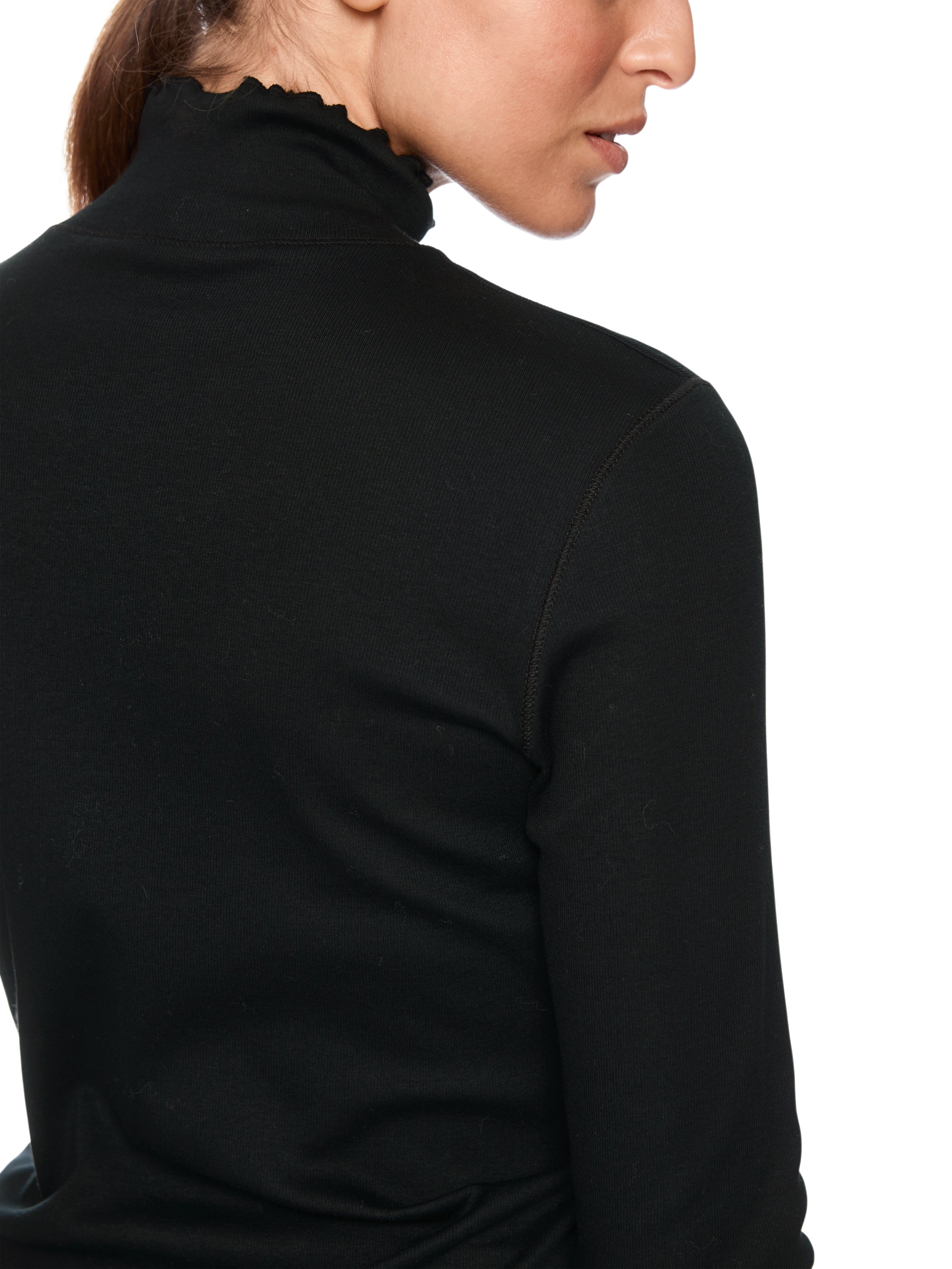 Marc Cain Unifarbenes Langarmshirt mit Rollkragen