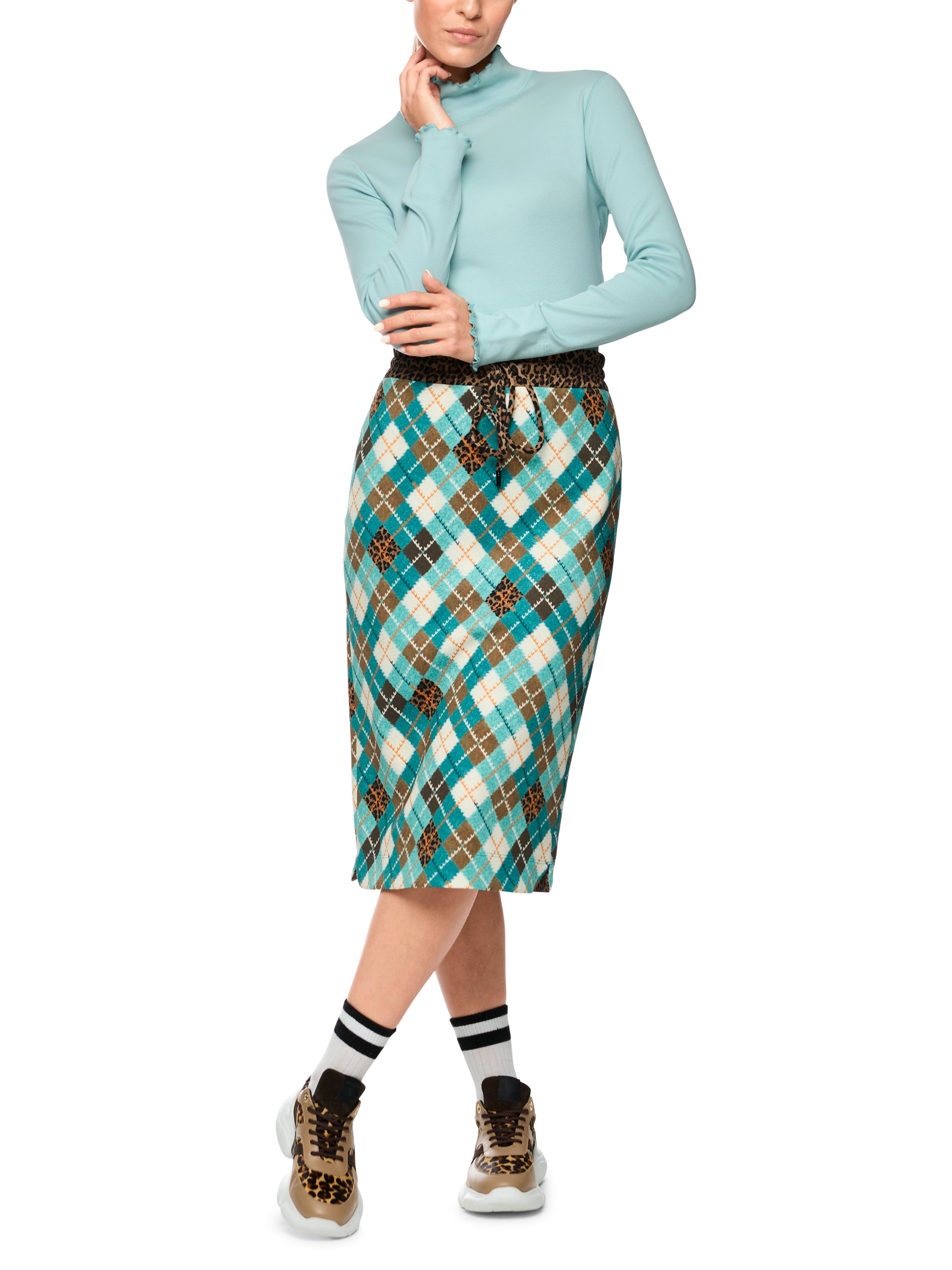 Marc Cain Unifarbenes Langarmshirt mit Rollkragen