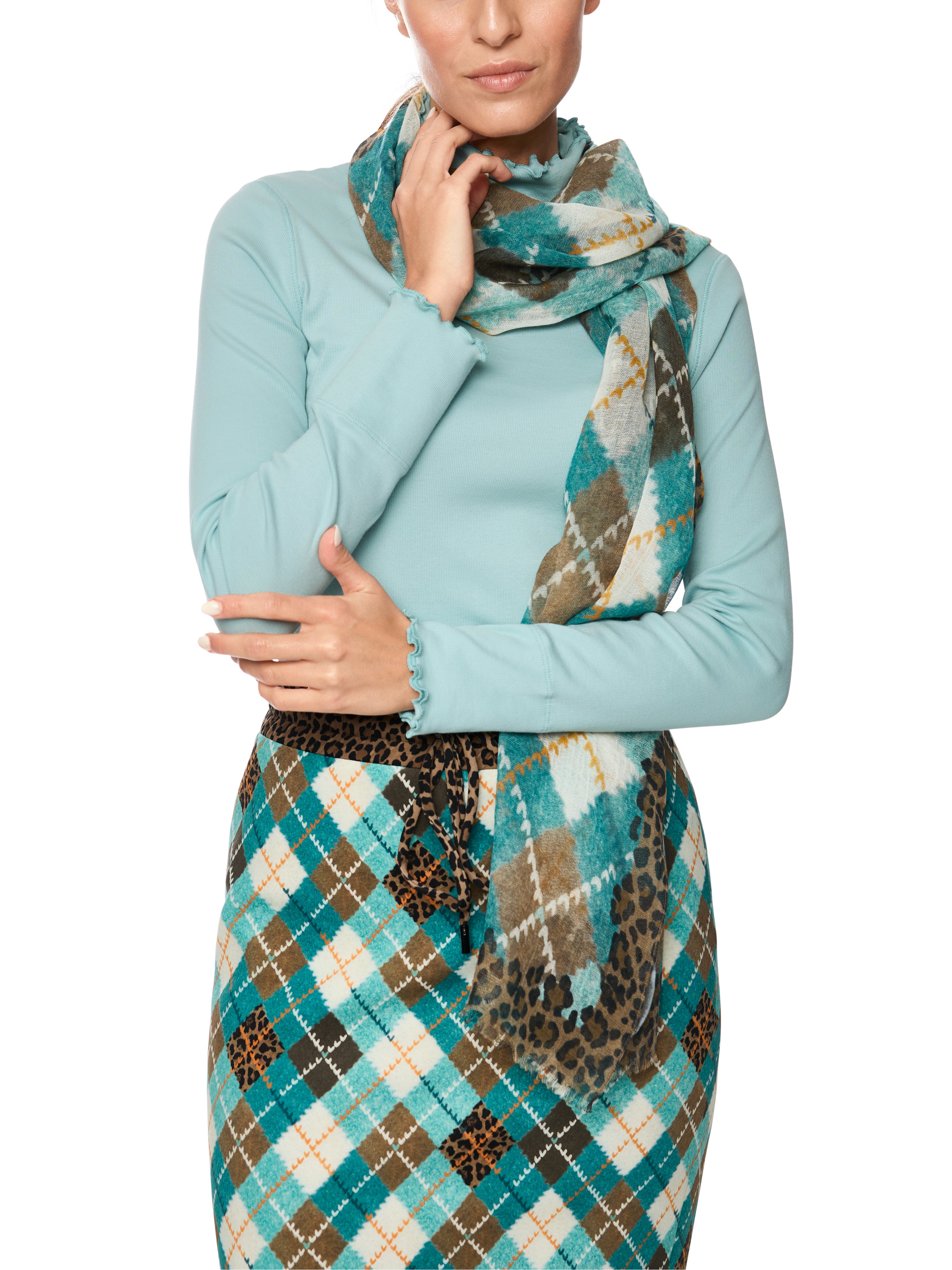 Marc Cain Unifarbenes Langarmshirt mit Rollkragen