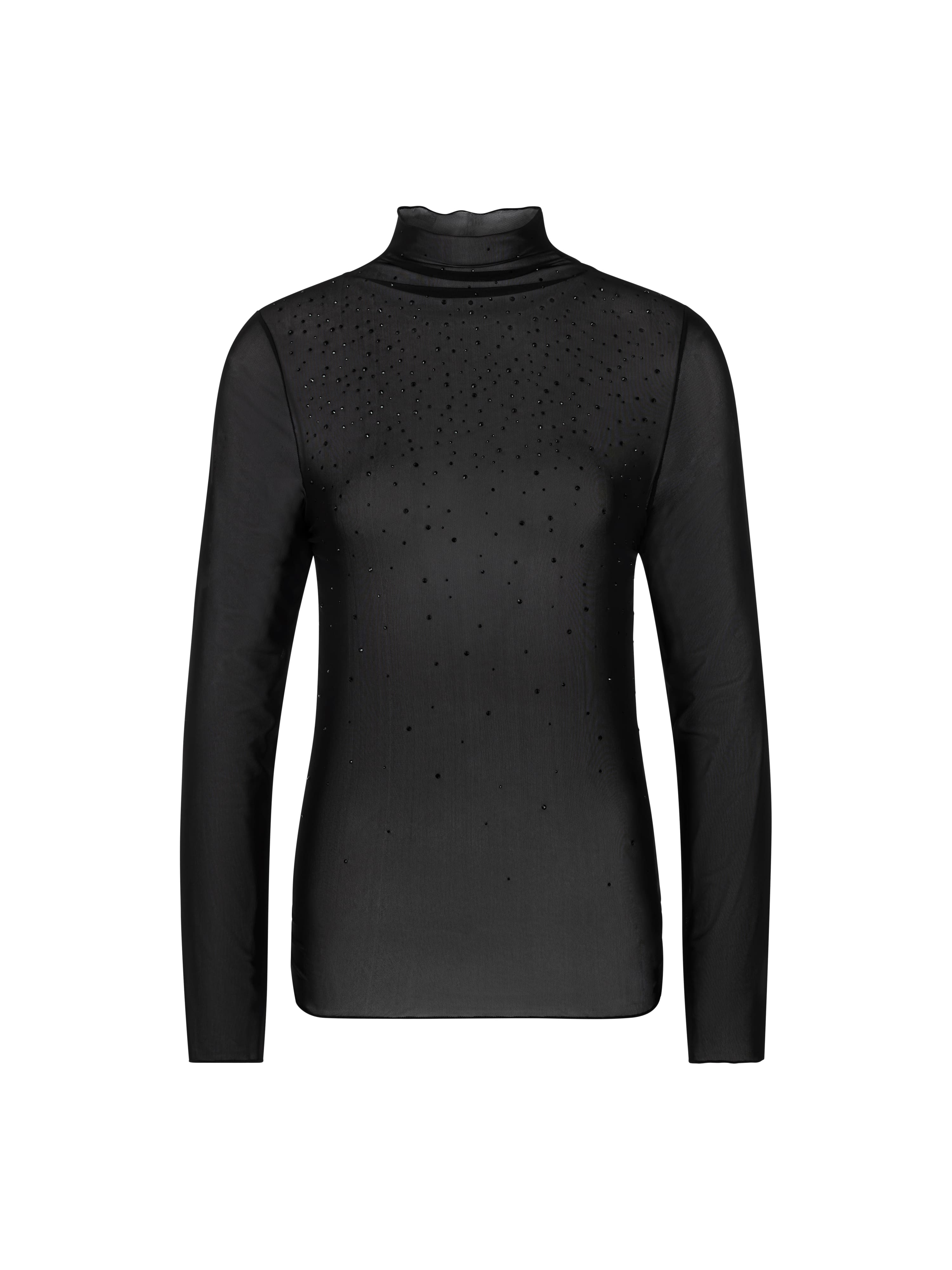 Marc Cain Mesh-Longsleeve mit Hotfixsteinchen