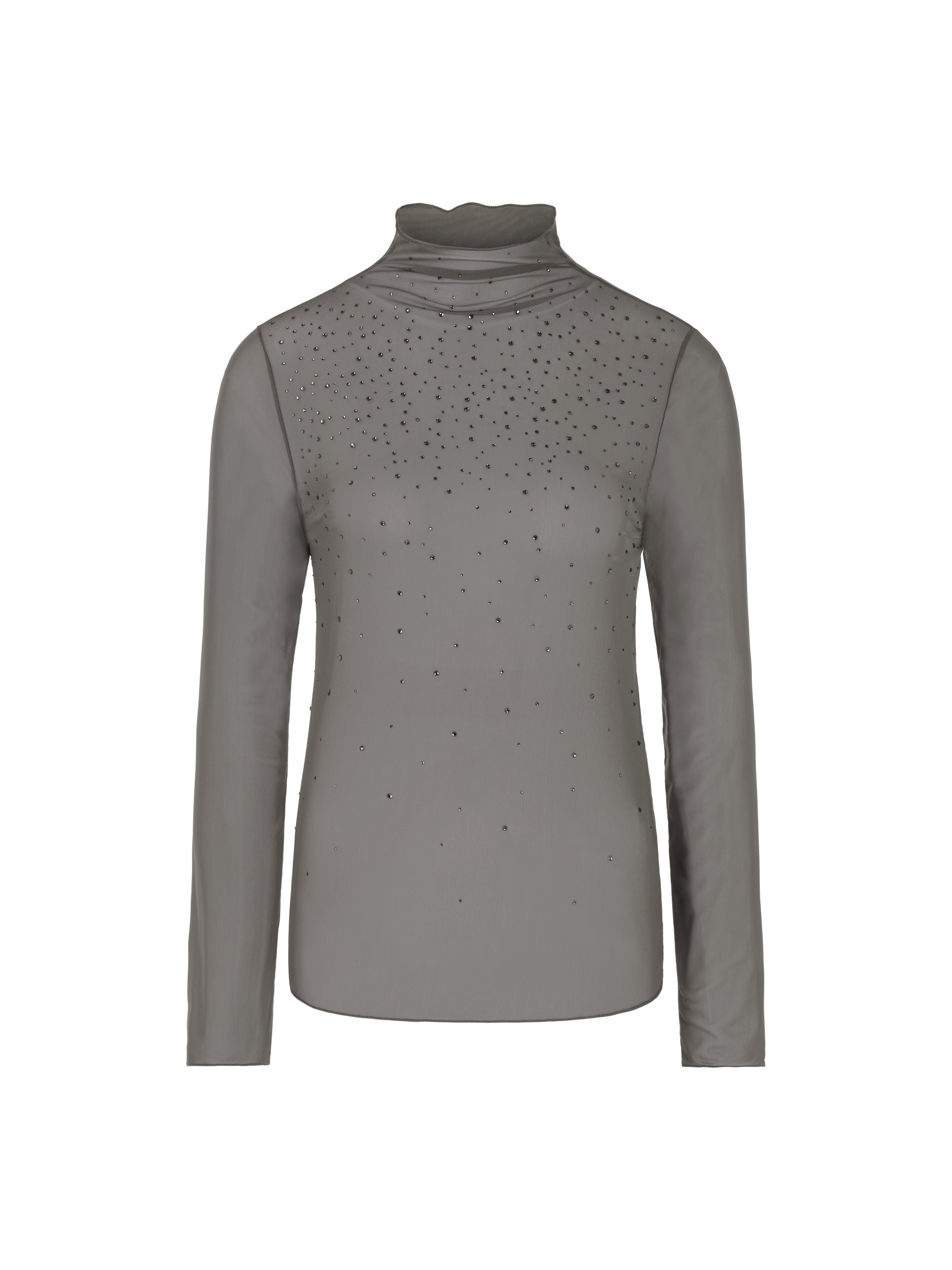 Marc Cain Mesh-Longsleeve mit Hotfixsteinchen