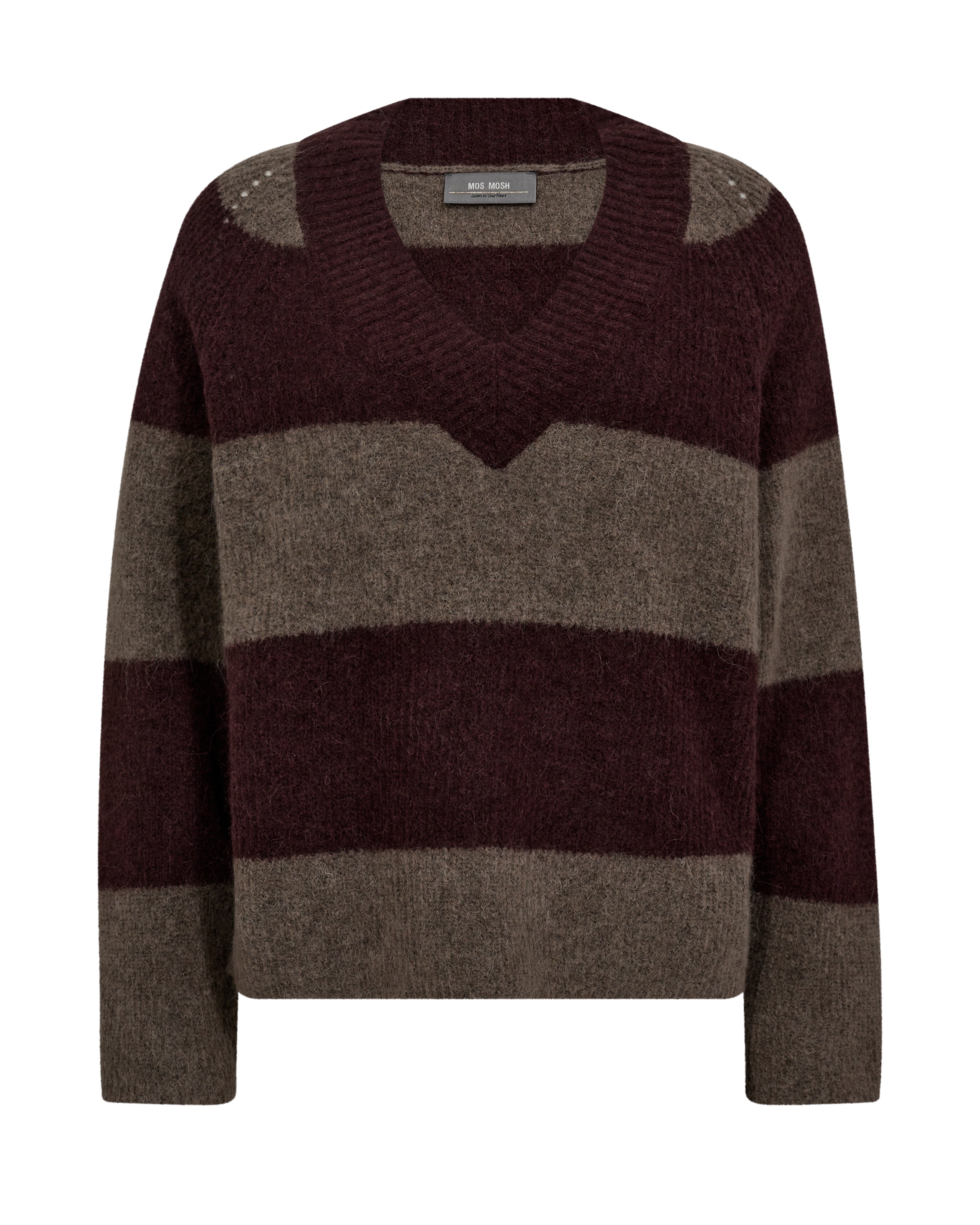 MOS MOSH MMTaci Stripe LS V-Neck Knit