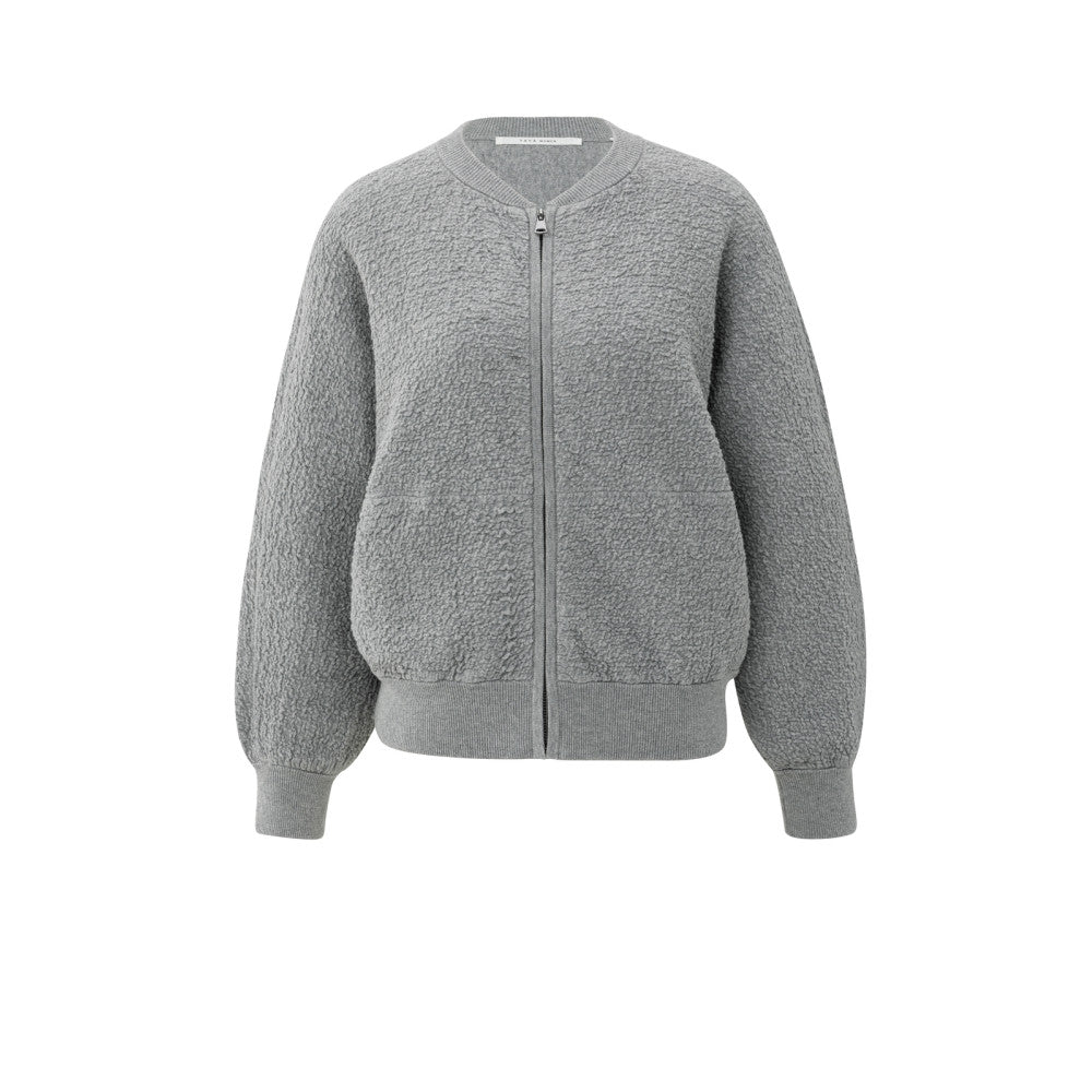 Yaya Gestrickte Bomberjacke mit langen Ärmeln