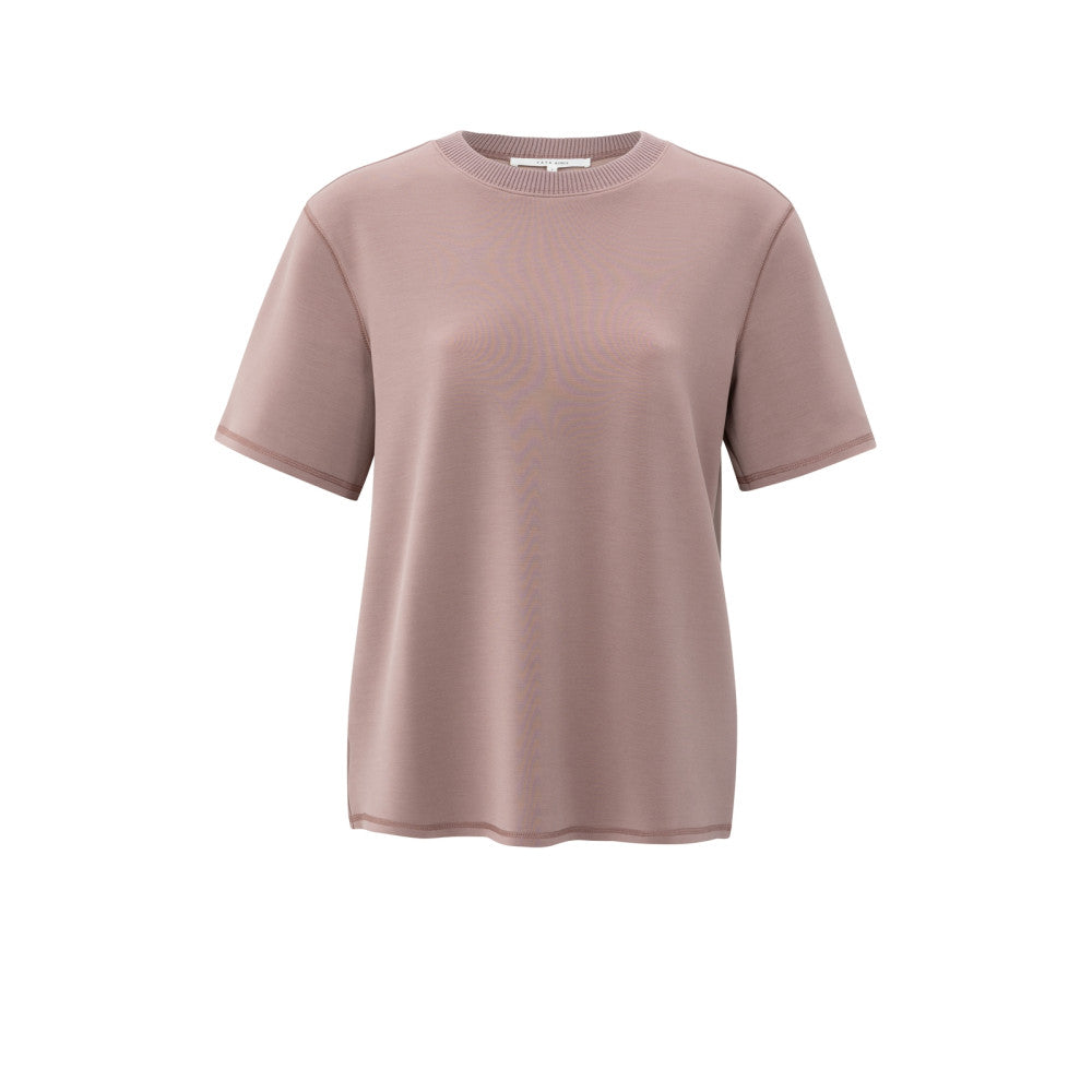 Yaya T-Shirt mit geripptem Rand am Ausschnitt