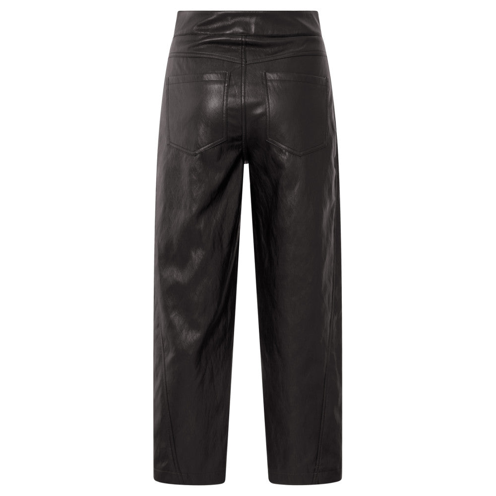 Yaya Hose aus Lederimitat mit Nahtdetails