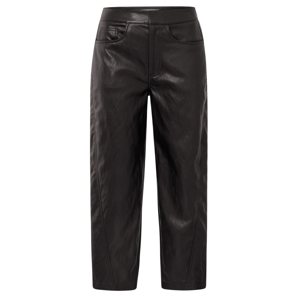 Yaya Hose aus Lederimitat mit Nahtdetails