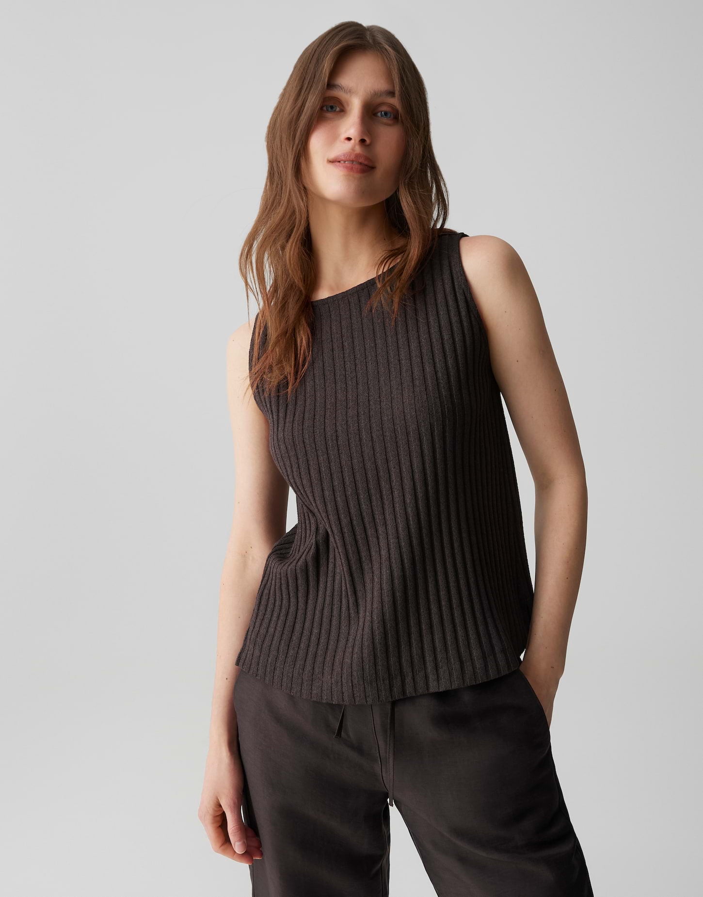 OPUS Jerseytop in Rippstruktur Regular Fit Ipoma slit