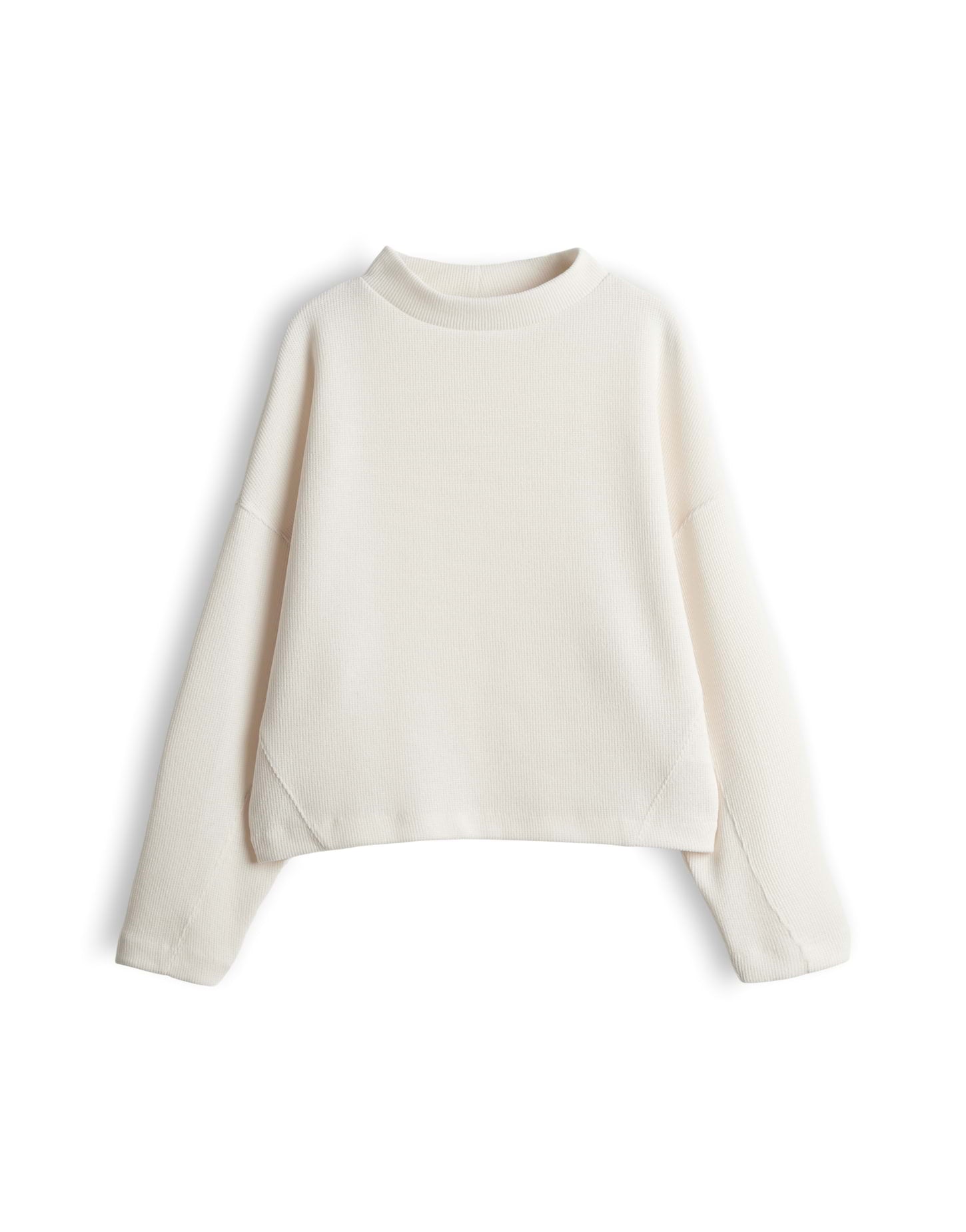 Sweatshirt in samtiger Cord Optik Loose Fit Gemse
