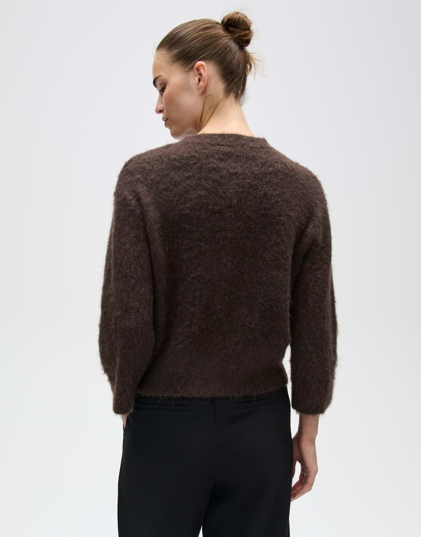 Cardigan aus flauschigem Effektgarn Slim Fit Disille