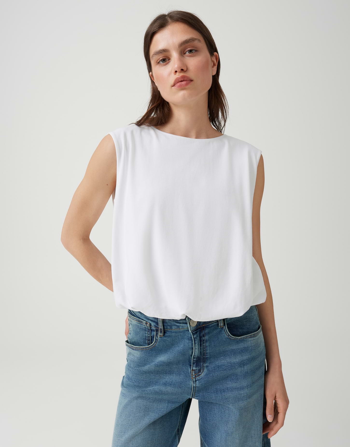 OPUS Jerseytop mit Ballonsaum Regular Fit Selisa