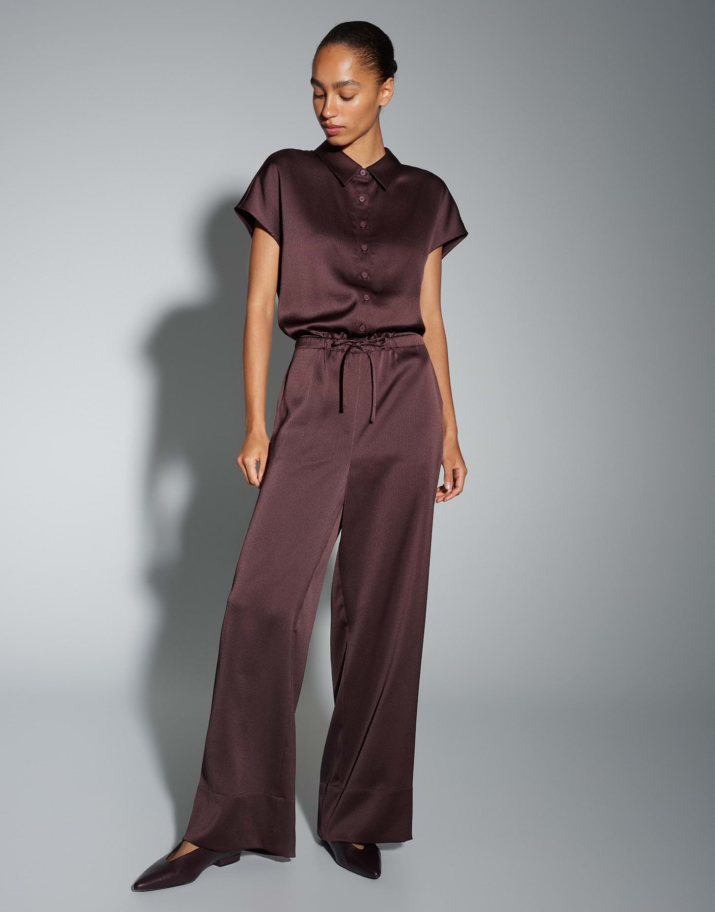 OPUS Satin Jumpsuit mit Crashoptik Mendie night