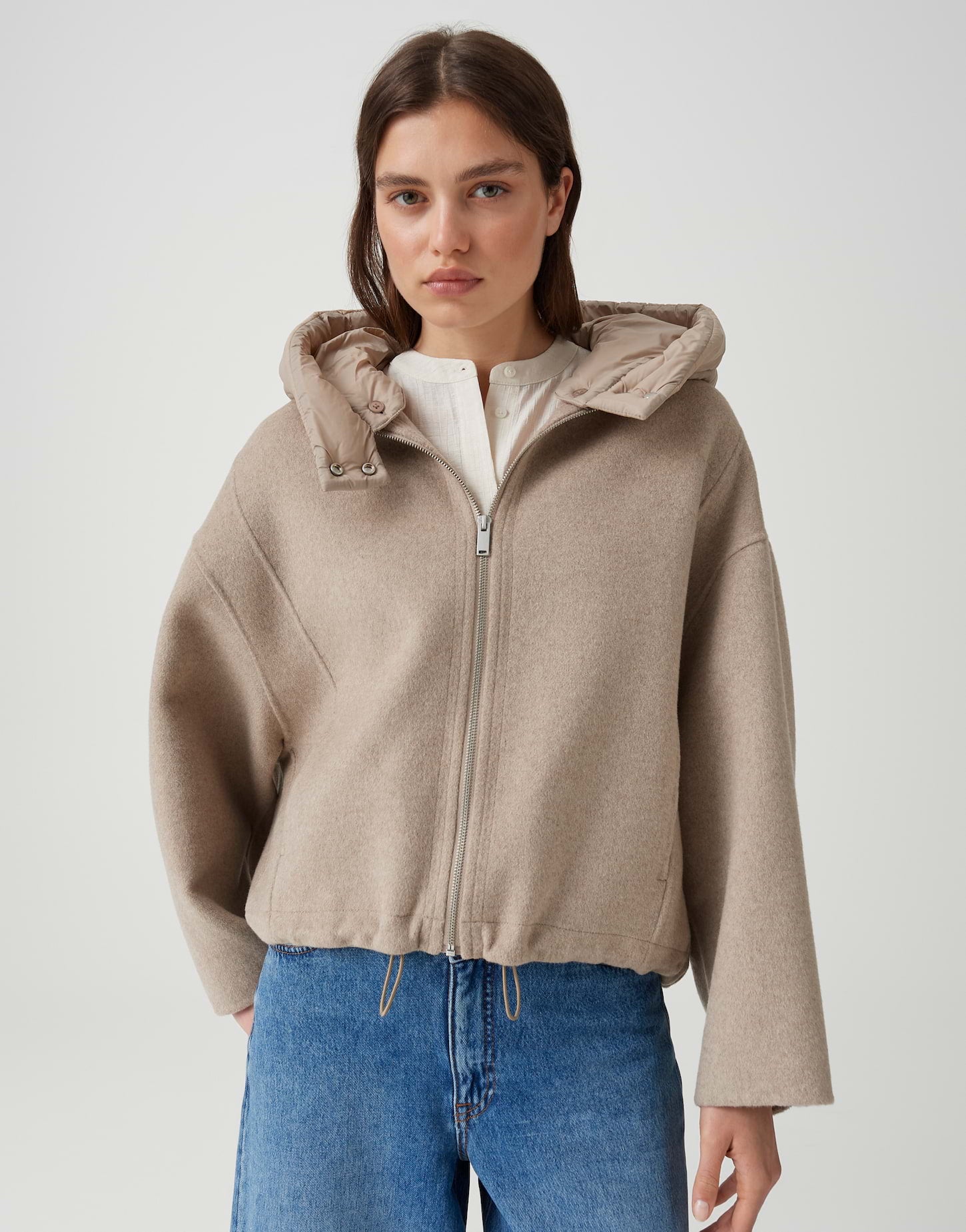 OPUS Double Jacket mit abnehmbarer Kapuze Regular Fit Hikone
