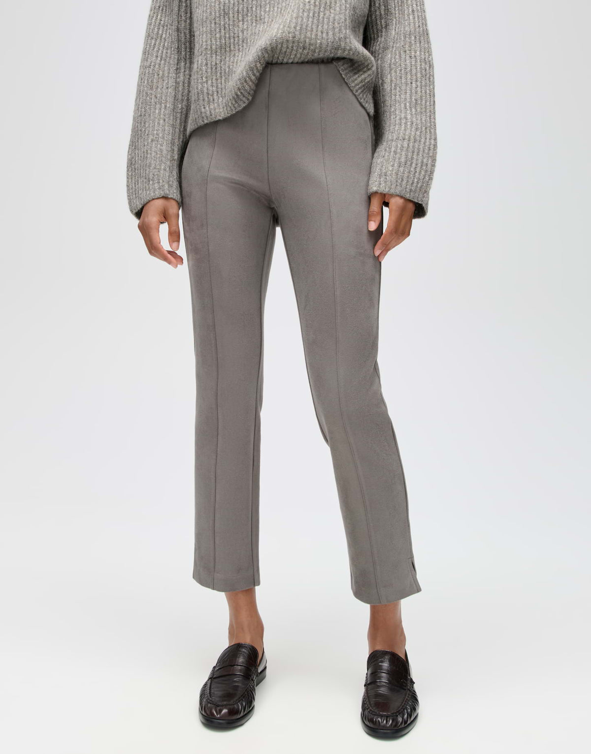 Stretchhose aus Velourlederimitat Slim Fit Elvina night