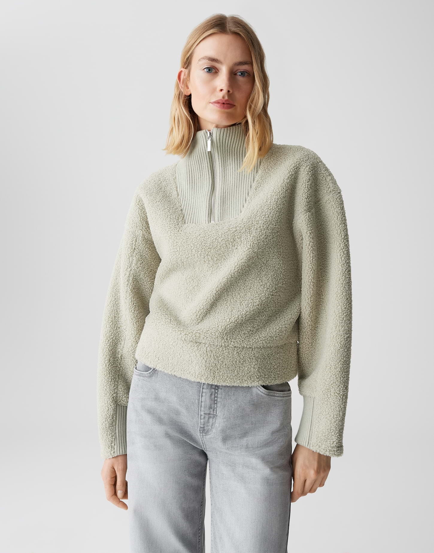 OPUS Regular Sweatshirt aus Teddyfell Gick