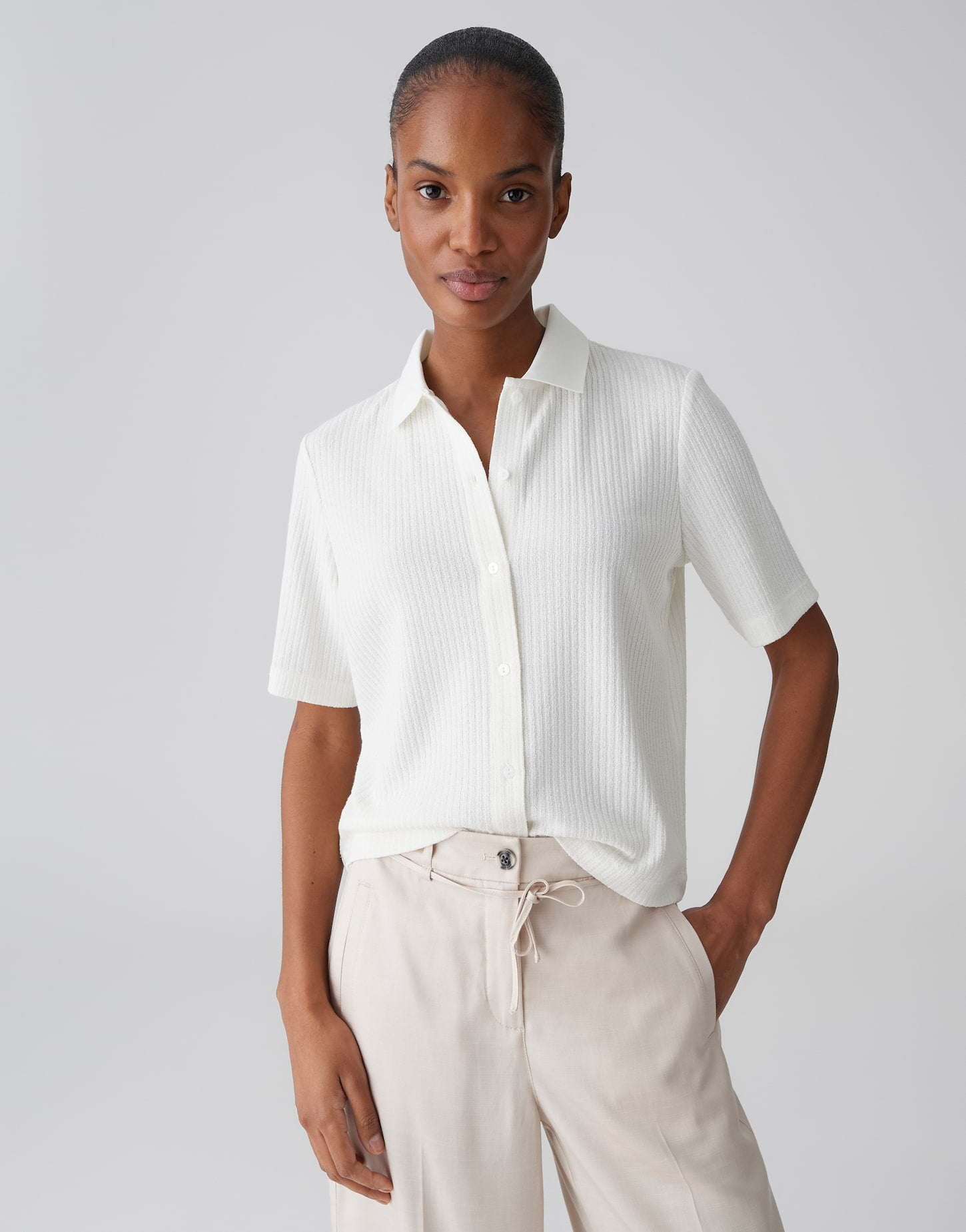 OPUS Poloshirt mit dezenter Rippstruktur Regular Fit Somelli