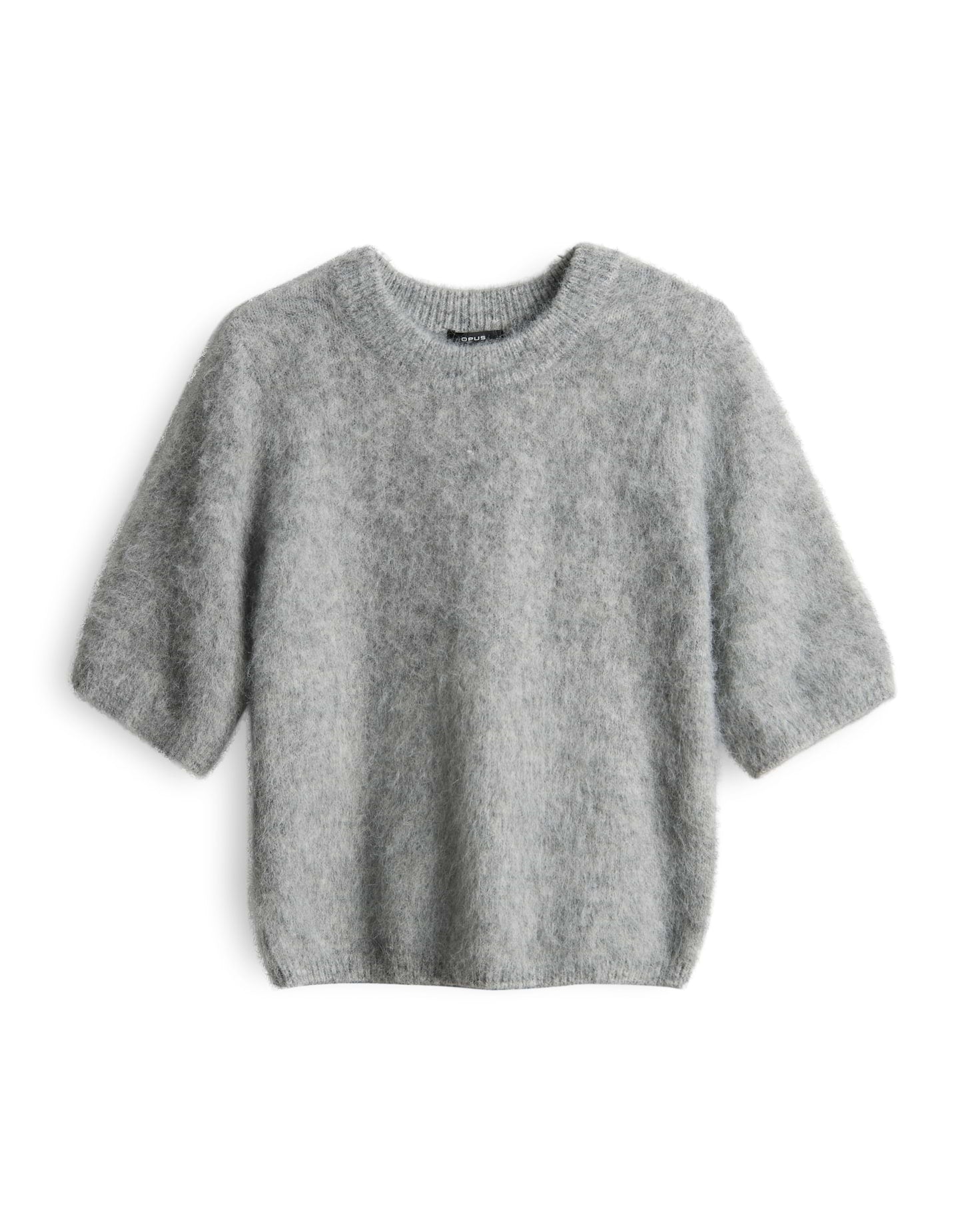 OPUS Kurzarmpullover mit Wollanteil Plaush