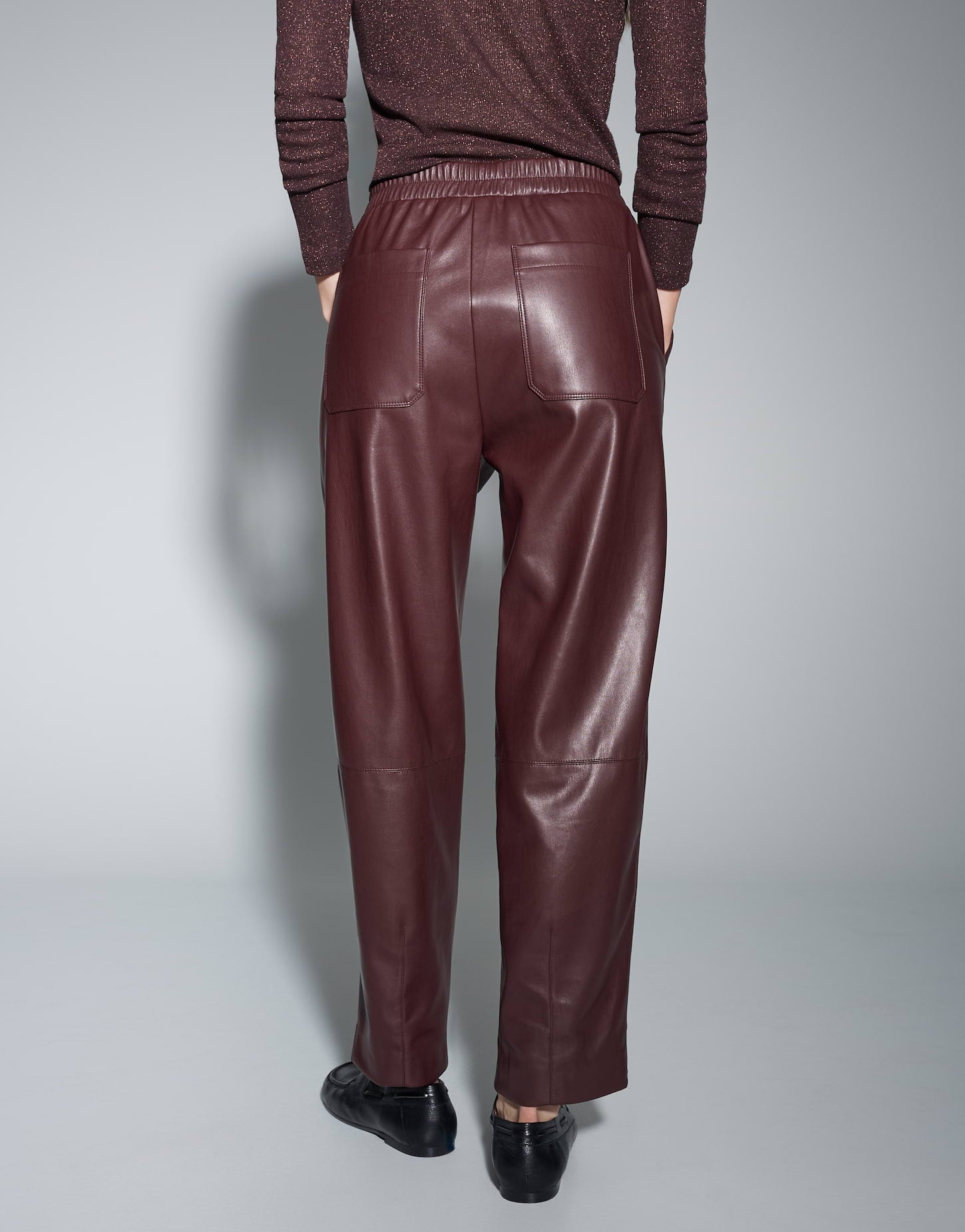 OPUS Relaxed Kunstlederhose mit Barrel Leg Myha edgy