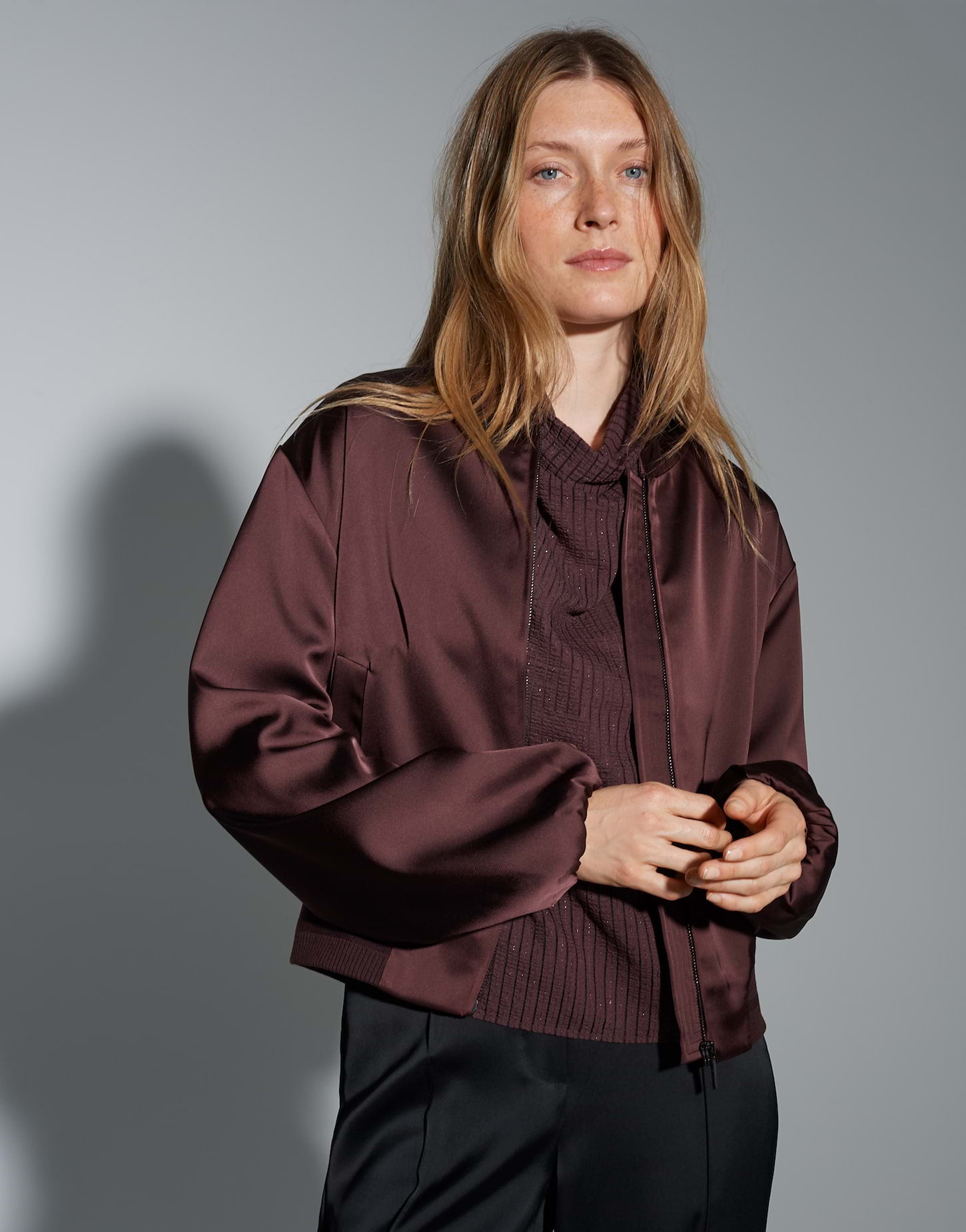OPUS Regular Blousonjacke aus Satin Jupita