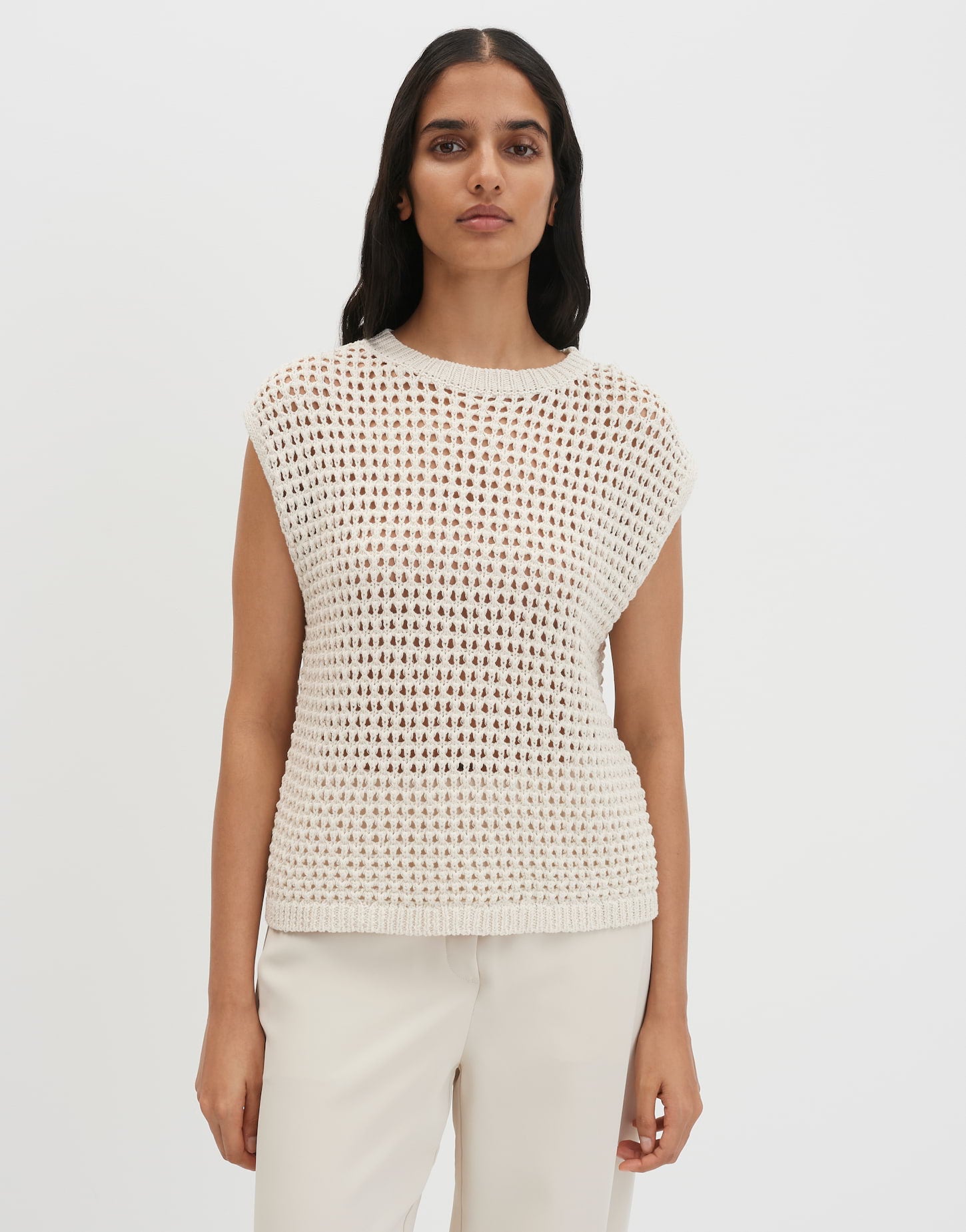 someday Stricktop mit luftiger Häkeloptik Slim Fit Tarisela