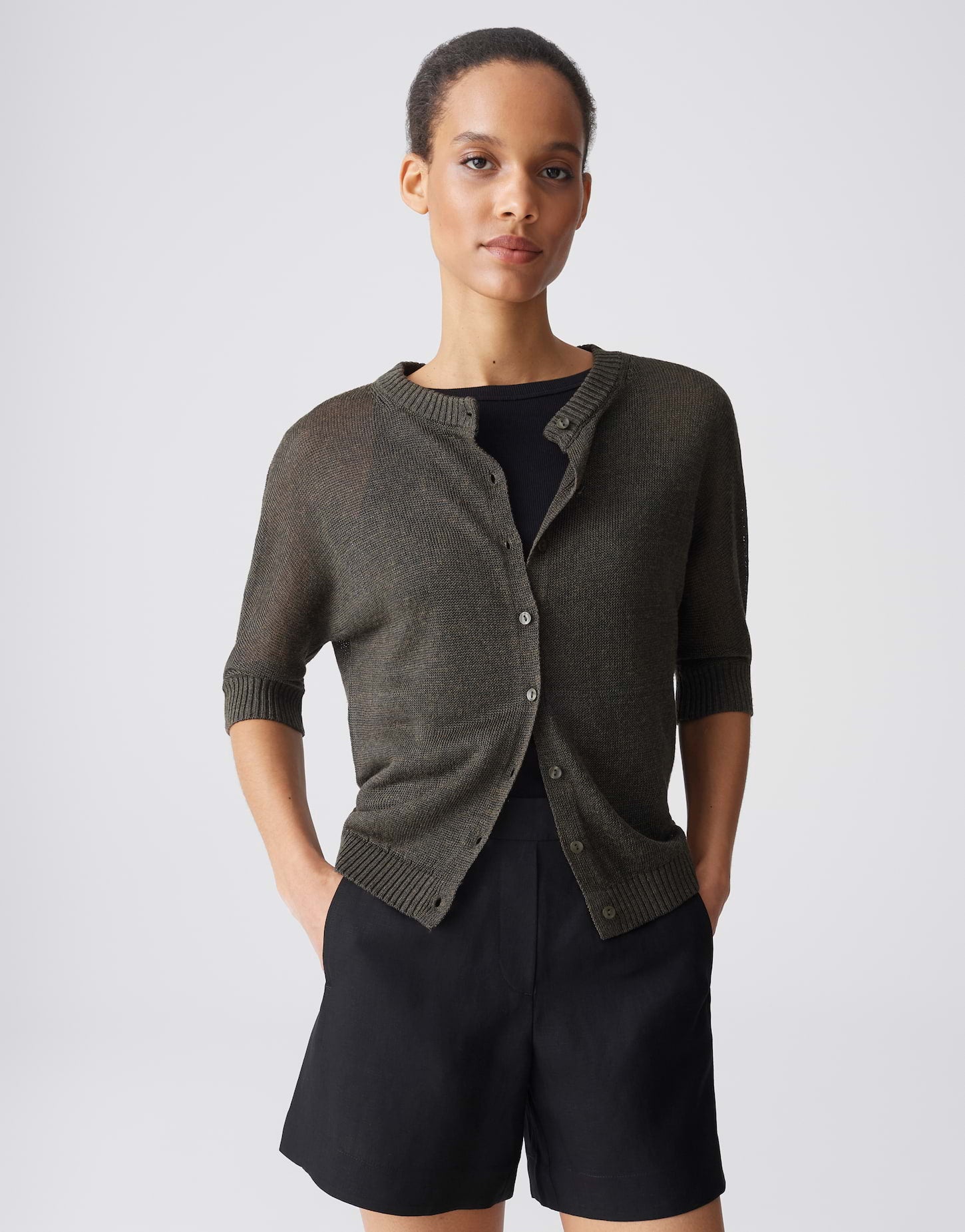 OPUS Cardigan aus softem Feinstrick Slim Fit Datina