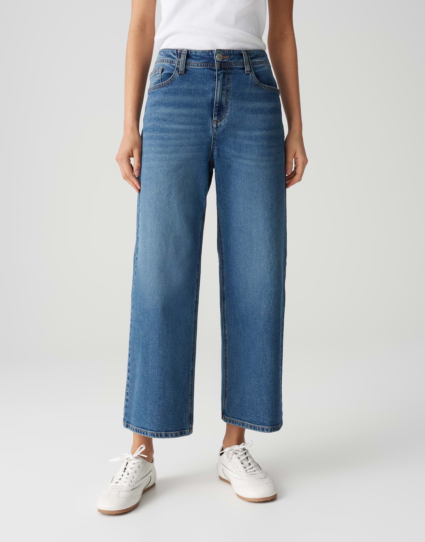 Opus Damen Wide Leg Jeans Lanah