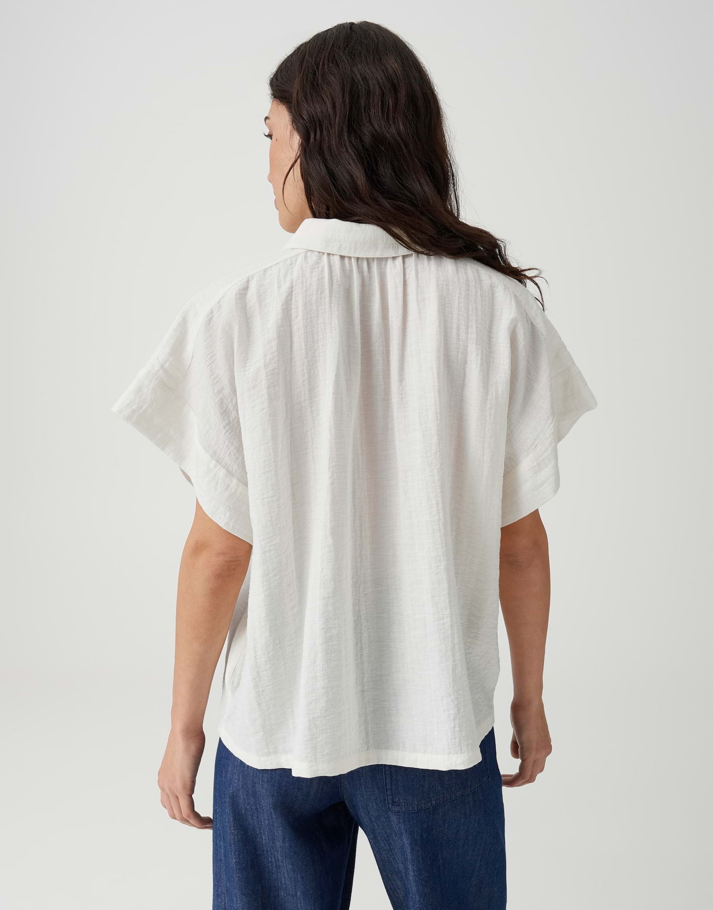 OPUS Kurzarmbluse Loose Fit Festelle