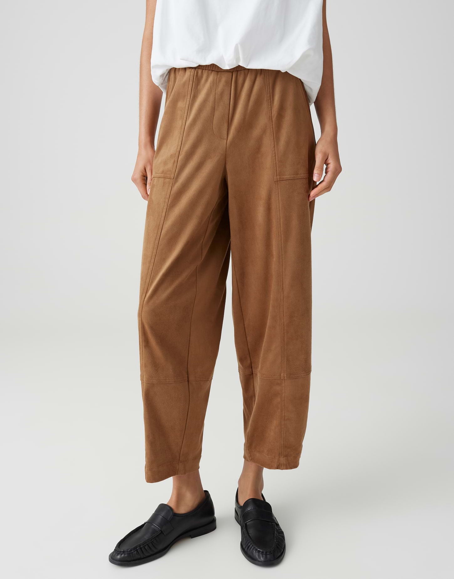 OPUS City Pants mit Komfortbund Myha barrel velours