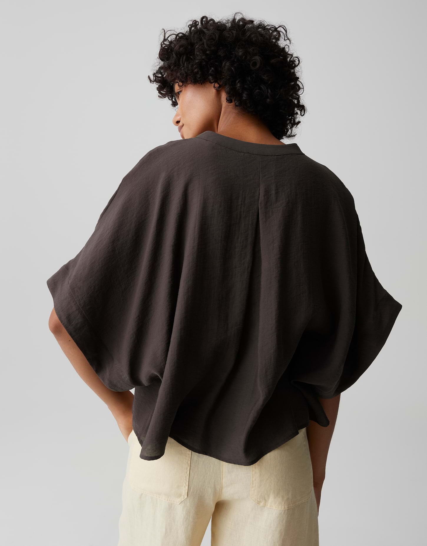 OPUS Oversized geschnittene Cape Bluse Fenella