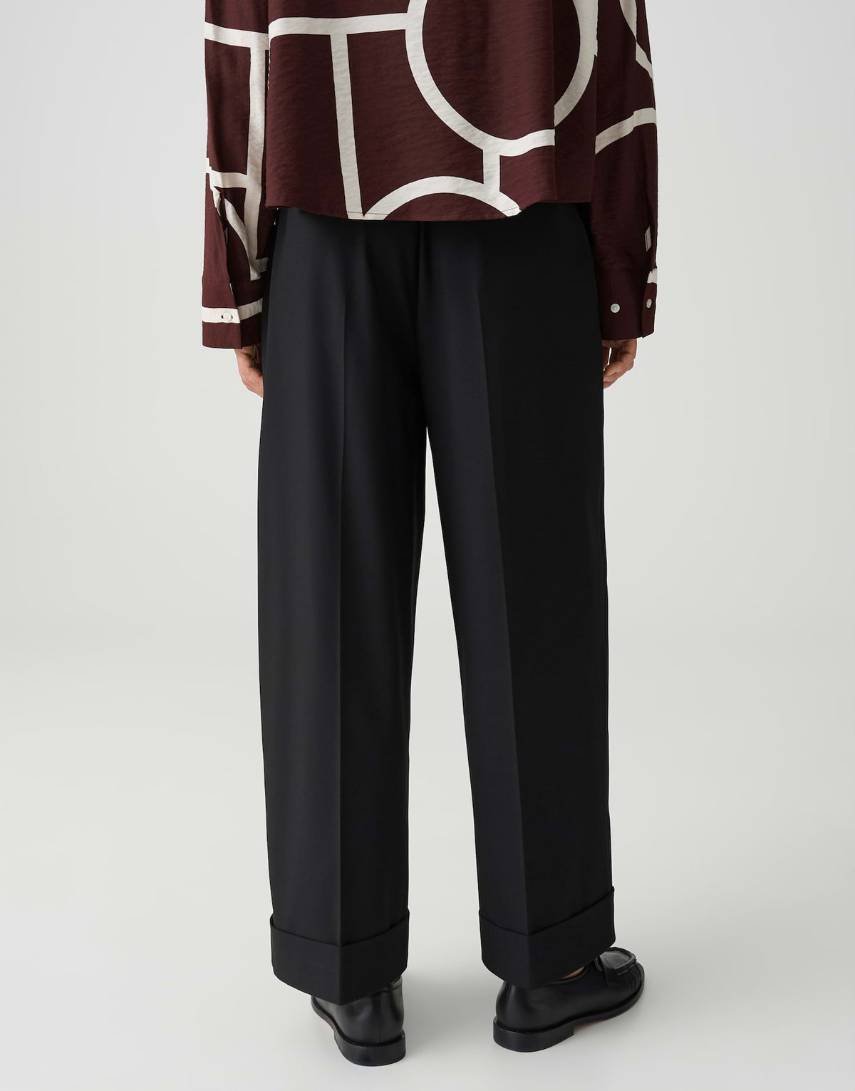 OPUS Relaxed City Pants Mozy turn-up
