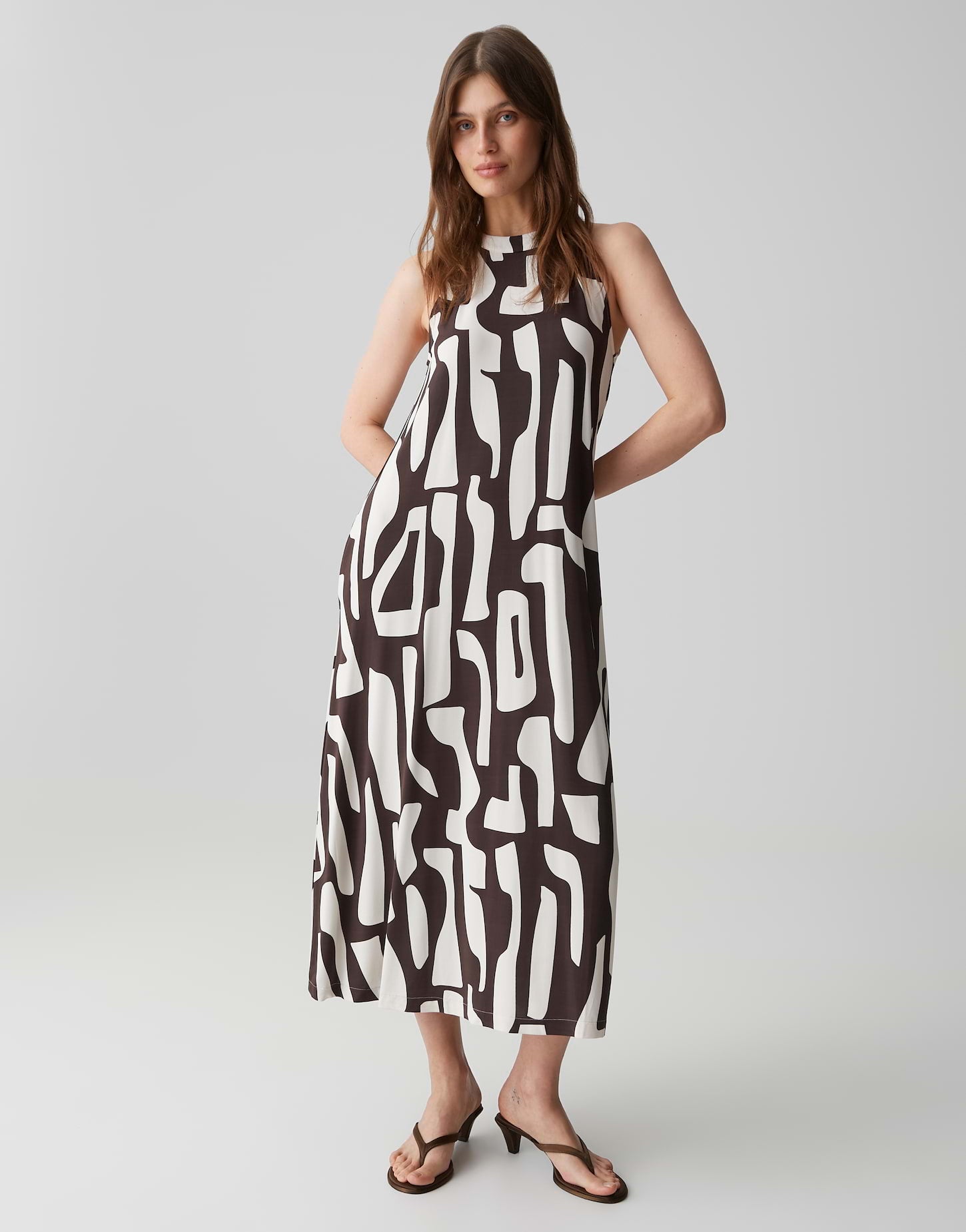 OPUS Bedrucktes Neckholderkleid Wina dune