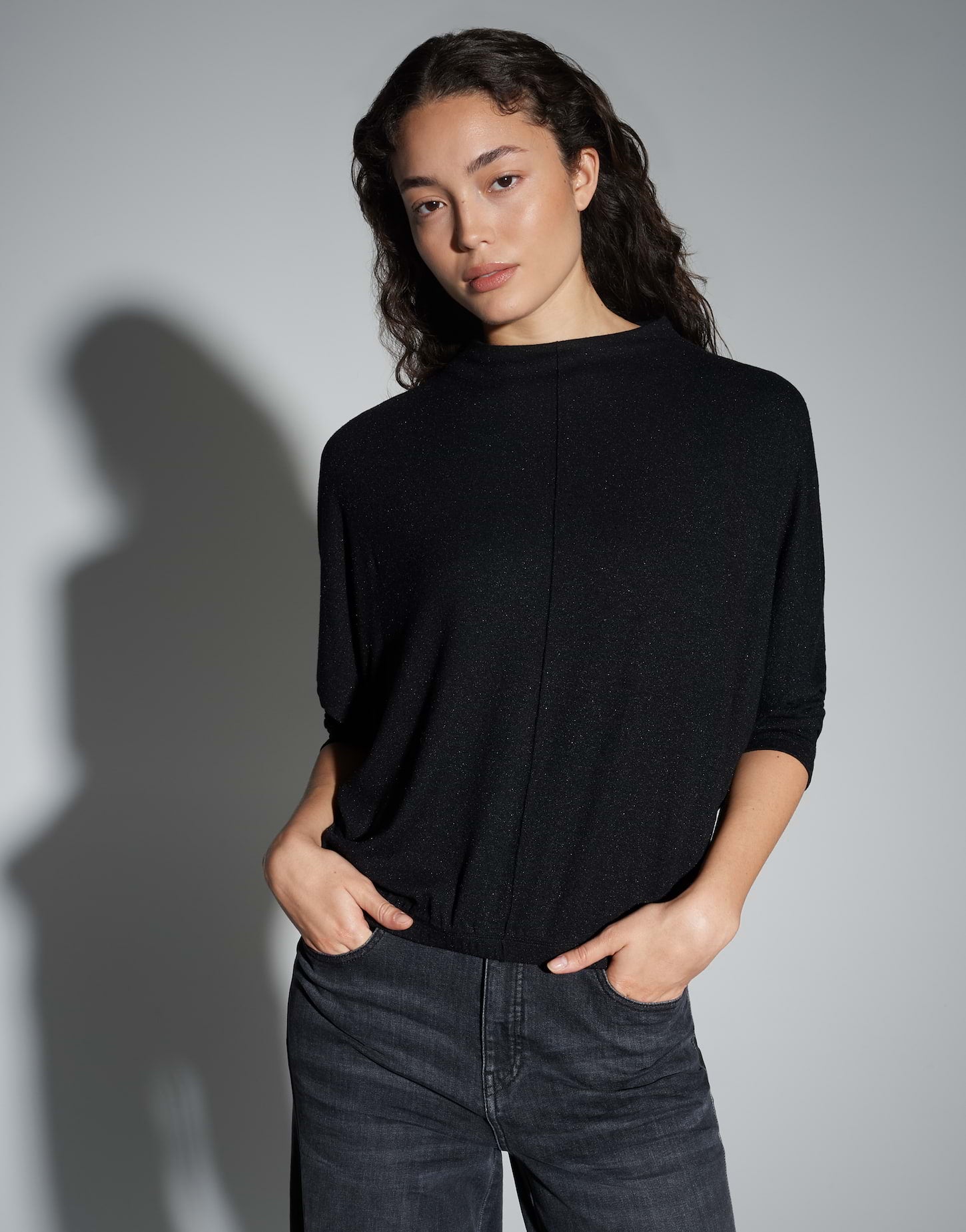 OPUS Regular Jerseyshirt mit dezentem Glanz Sachto