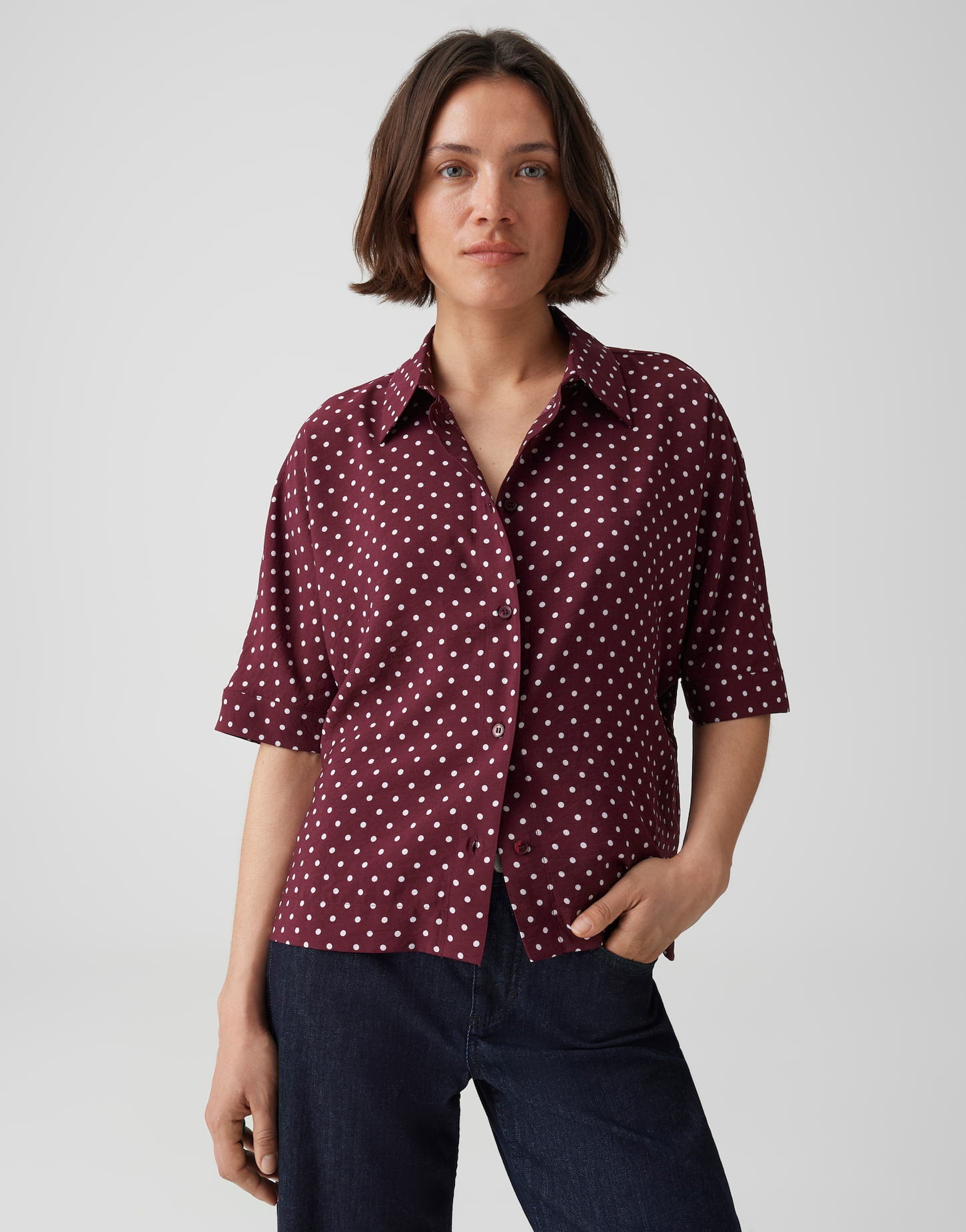 OPUS Hemdbluse Regular Fit Farise polkadot