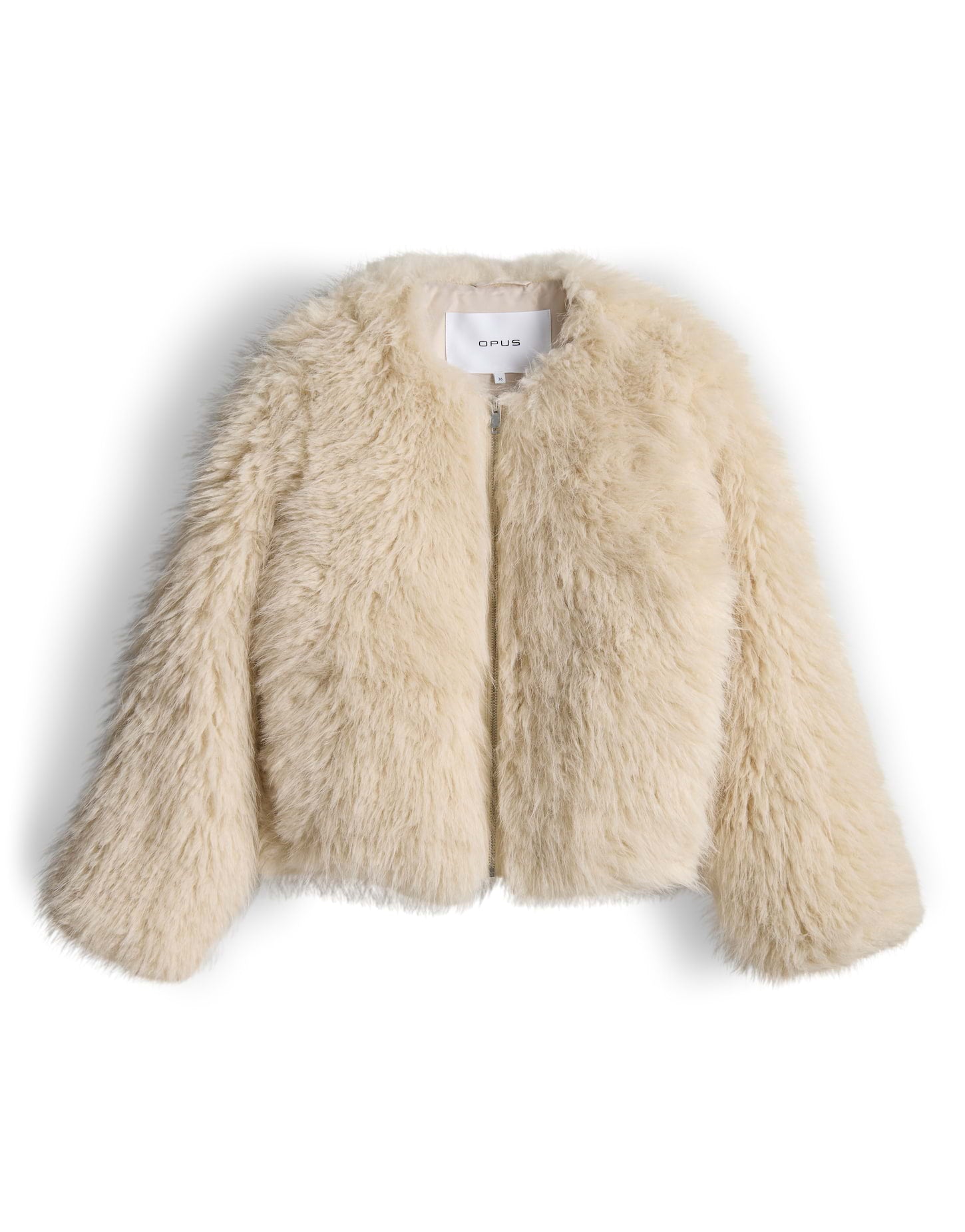 OPUS Regular voluminöse Kurzjacke in Felloptik Heti