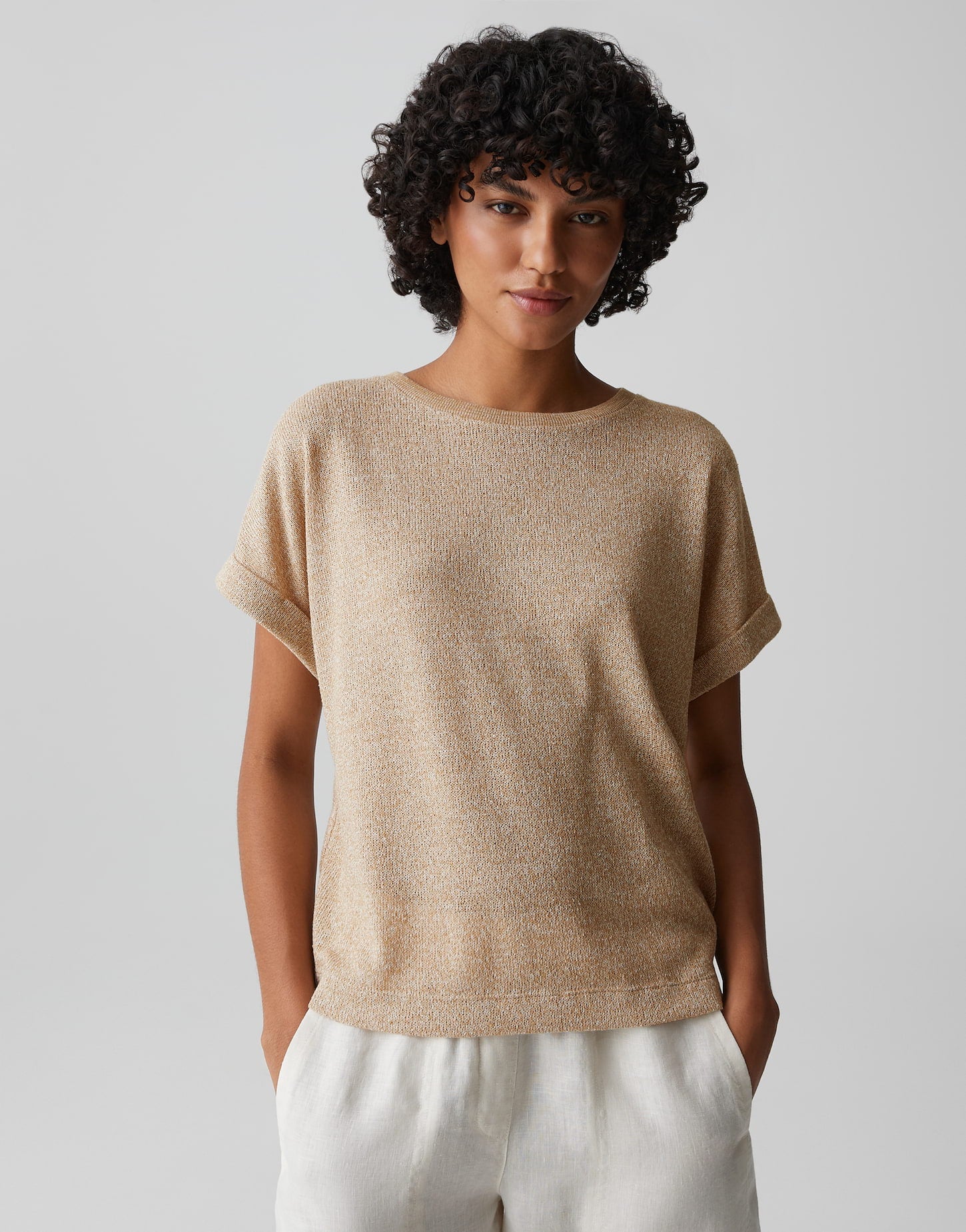 OPUS Jerseyshirt in Strick Optik Regular Fit Sokuna