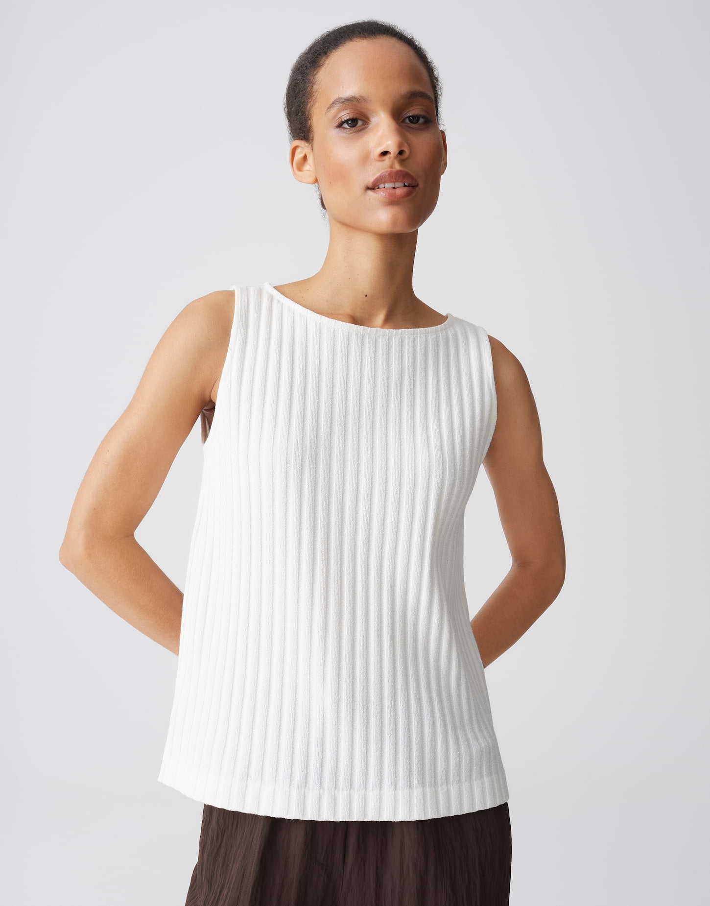 OPUS Jerseytop in Rippstruktur Regular Fit Ipoma slit