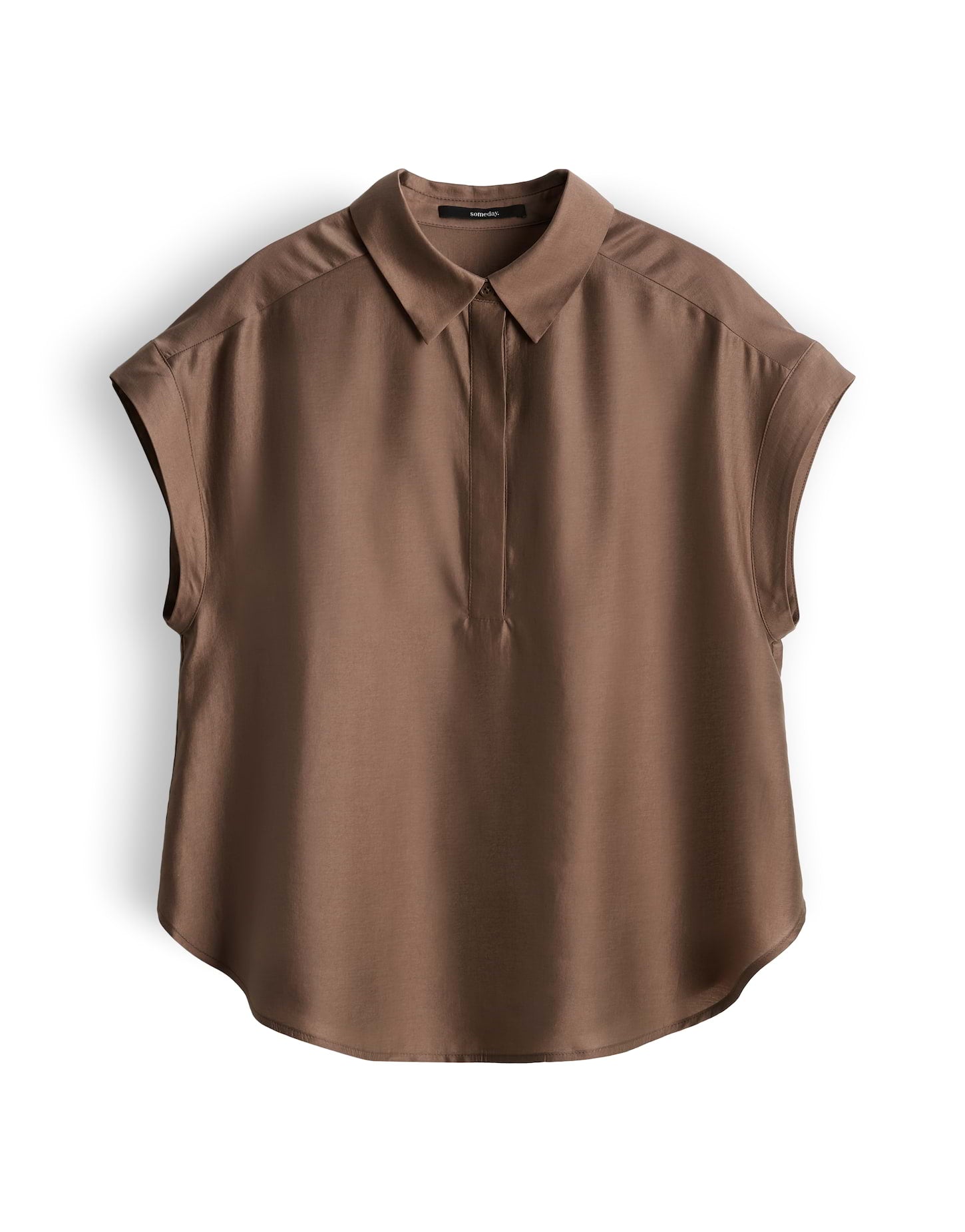 someday Satinbluse mit Polokragen Regular Fit Zamin