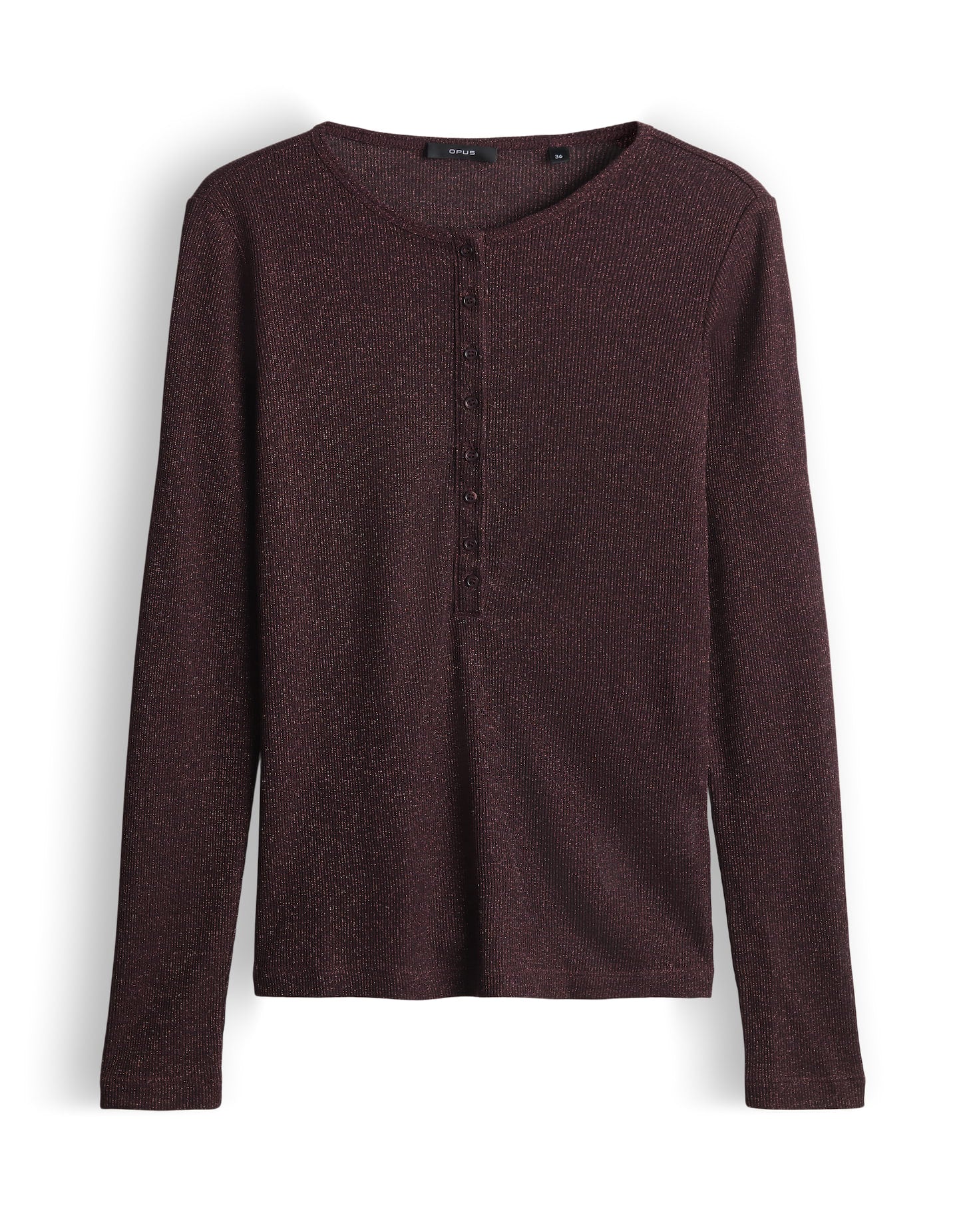 OPUS Slim geripptes Longsleeve im Henley Stil Sosmica